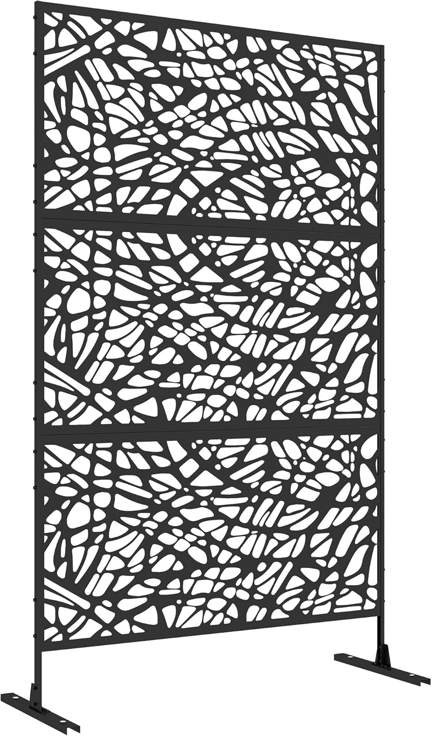 Outsunny Metal Outdoor Privacy Screen, Decorative Outdoor Divider with ...