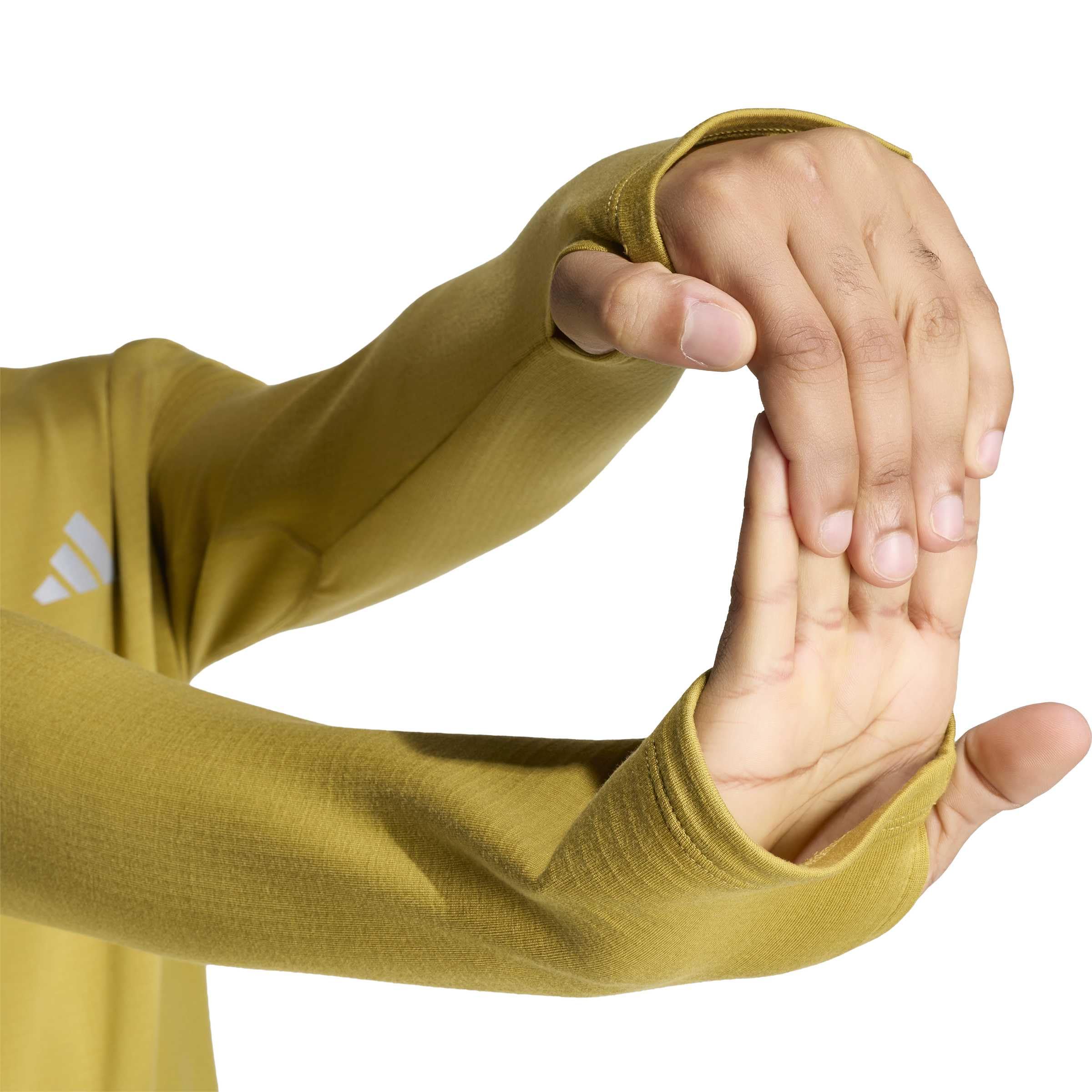 adidas Mezczyzni Adi365 Running Essentials Winterized Long Sleeve Sweatshirt, sand green, L