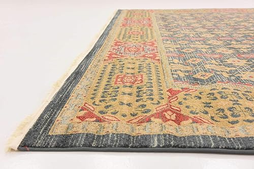 Miniatura 6 de Unique Loom Palace Collection - Alfombra Jefferson (10 pies, cuadrada, azul marinorojo)