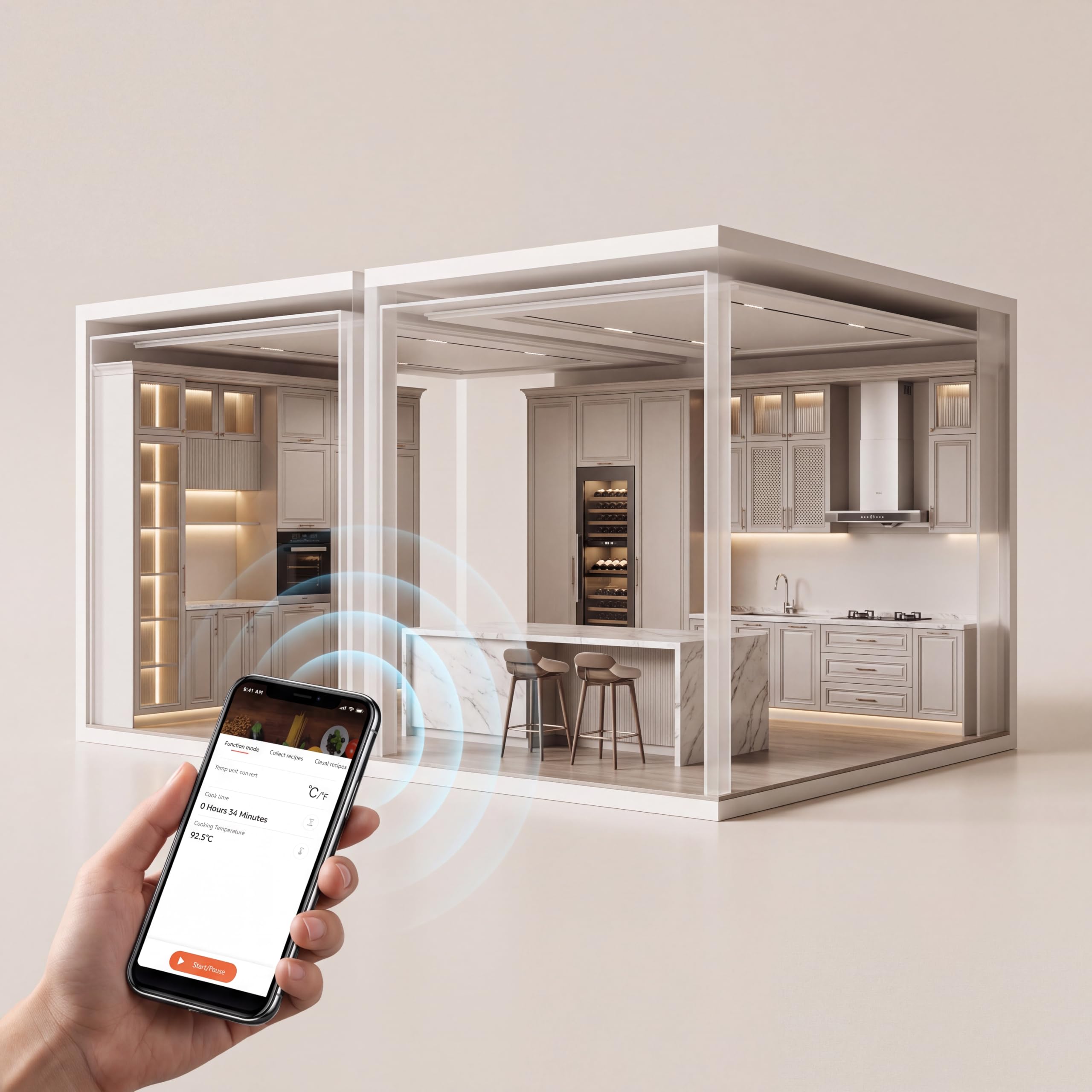 Roame Cuiseur Sous Vide 1100W, WiFi App, Thermoplongeur LCD, IPX7
