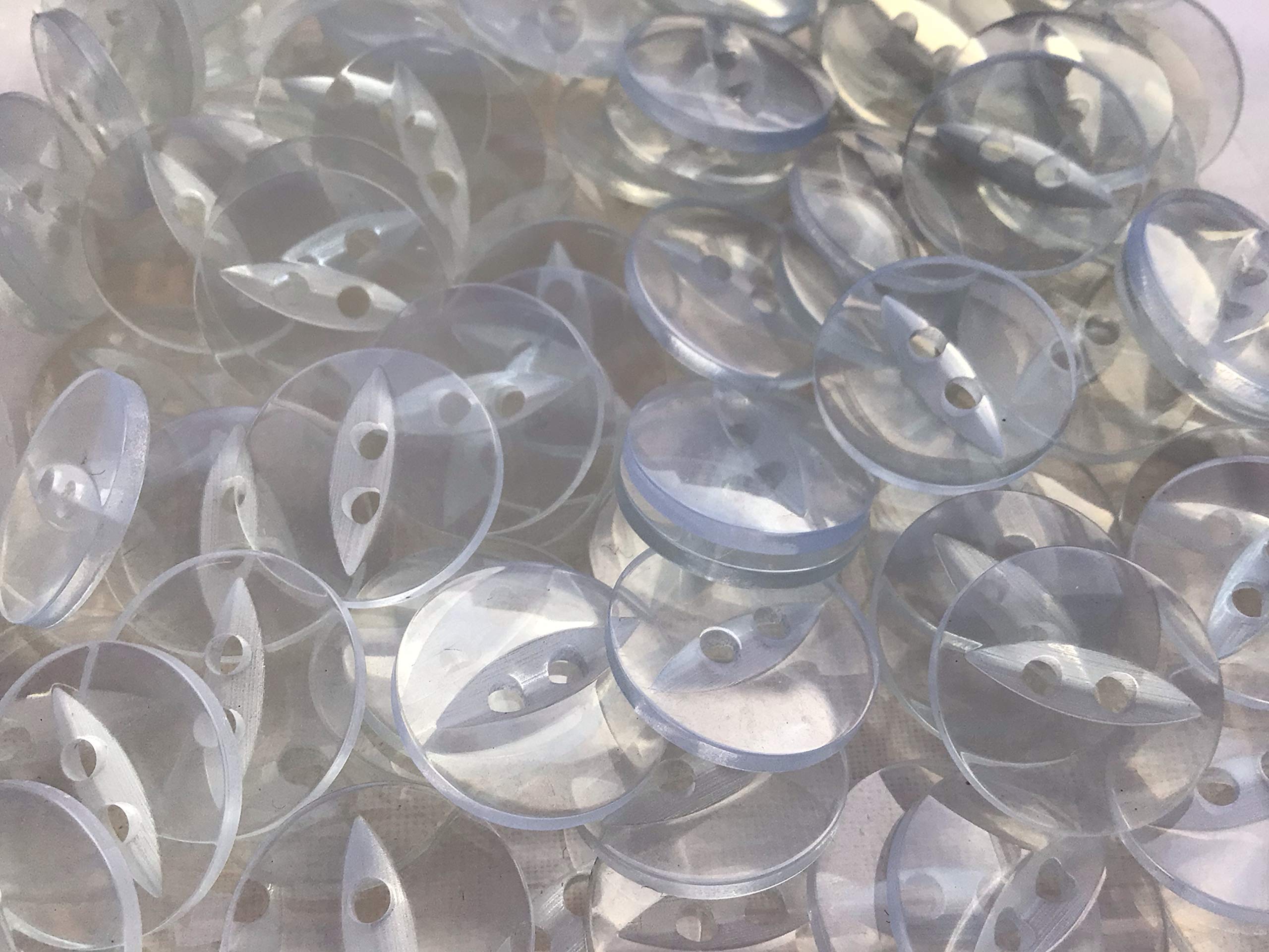 Clear Round Fish Eye Buttons Size 22 (14 mm) x 25