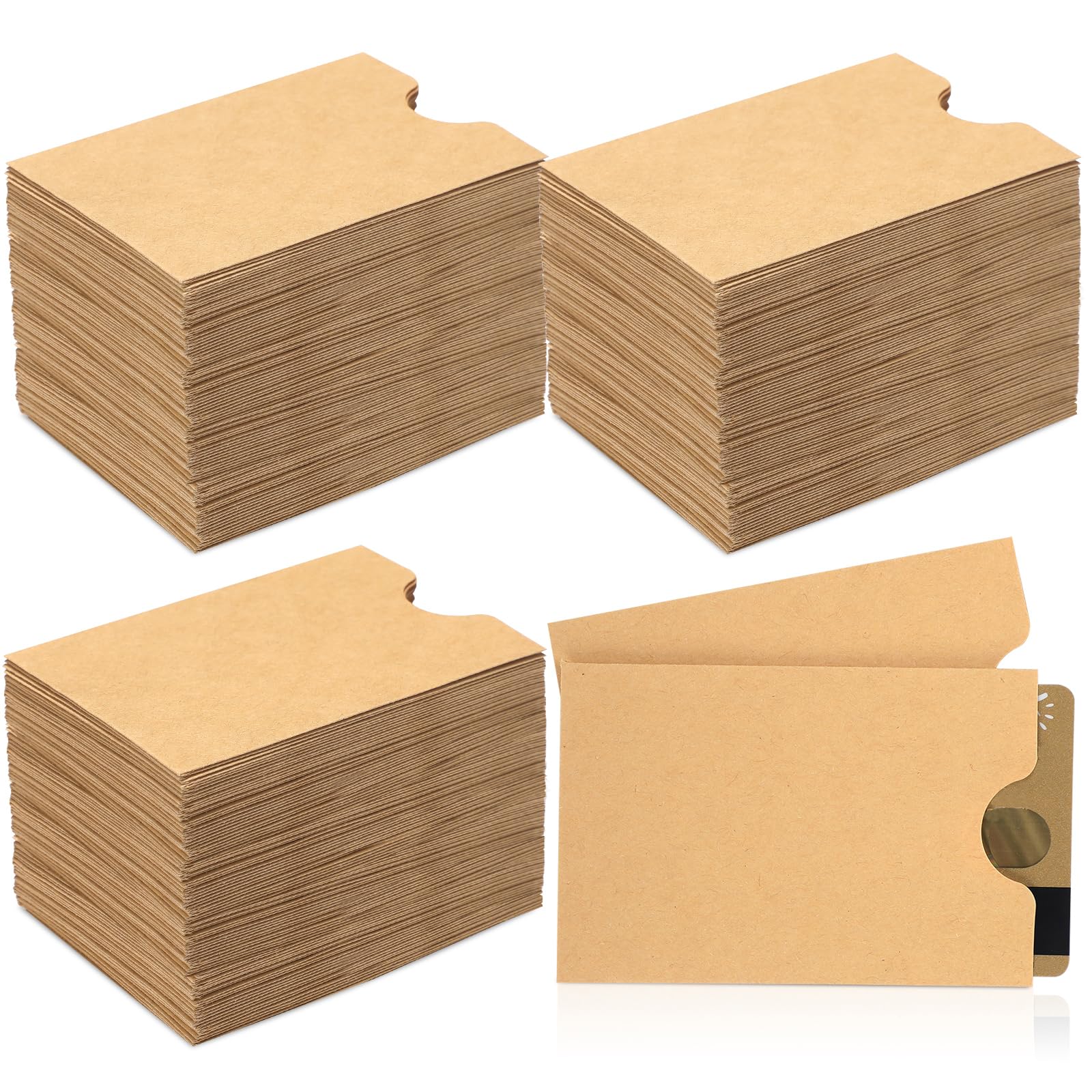 Thenshop 2000pcs Envelope Credit Card Holder, Hotel Key Card Sleeves, Brown