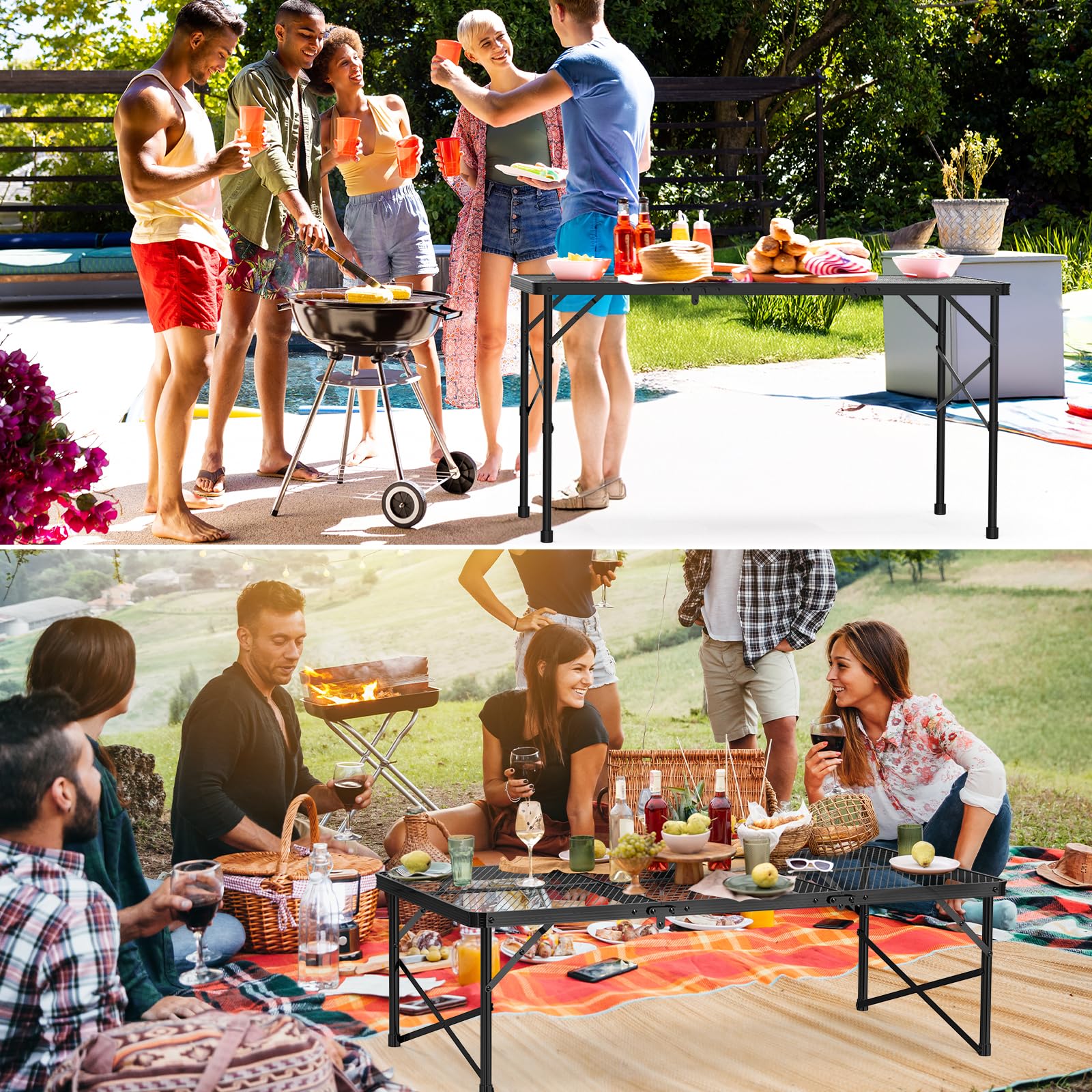 Amazon.com : WildFinder Folding Gril Table, 4x2 FT Camping Table