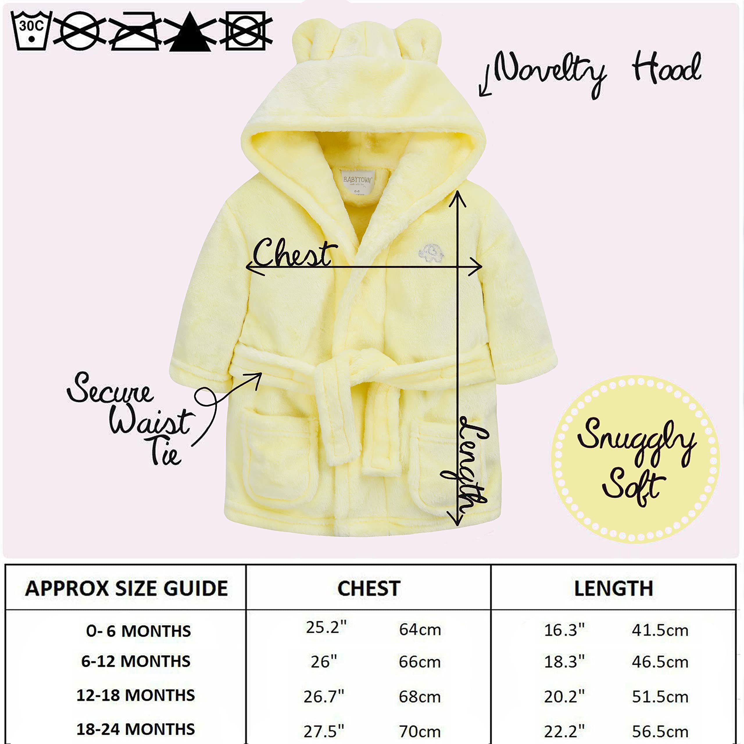 Peignoir bébé garçon fille flanelle polaire 6-24 mois
