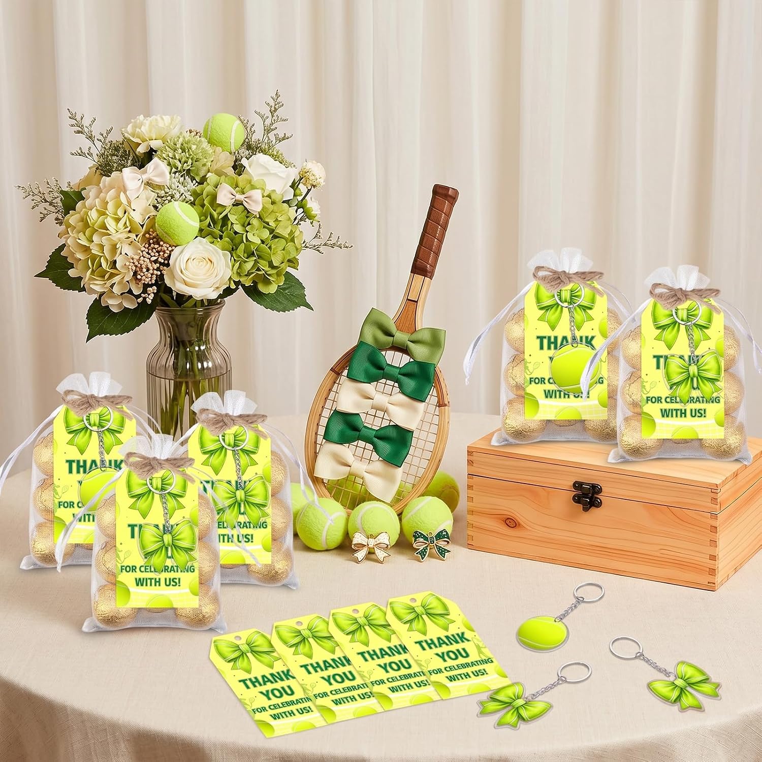 Tennis Bow Birthday Baby Shower Party Favor 72pcs image 2