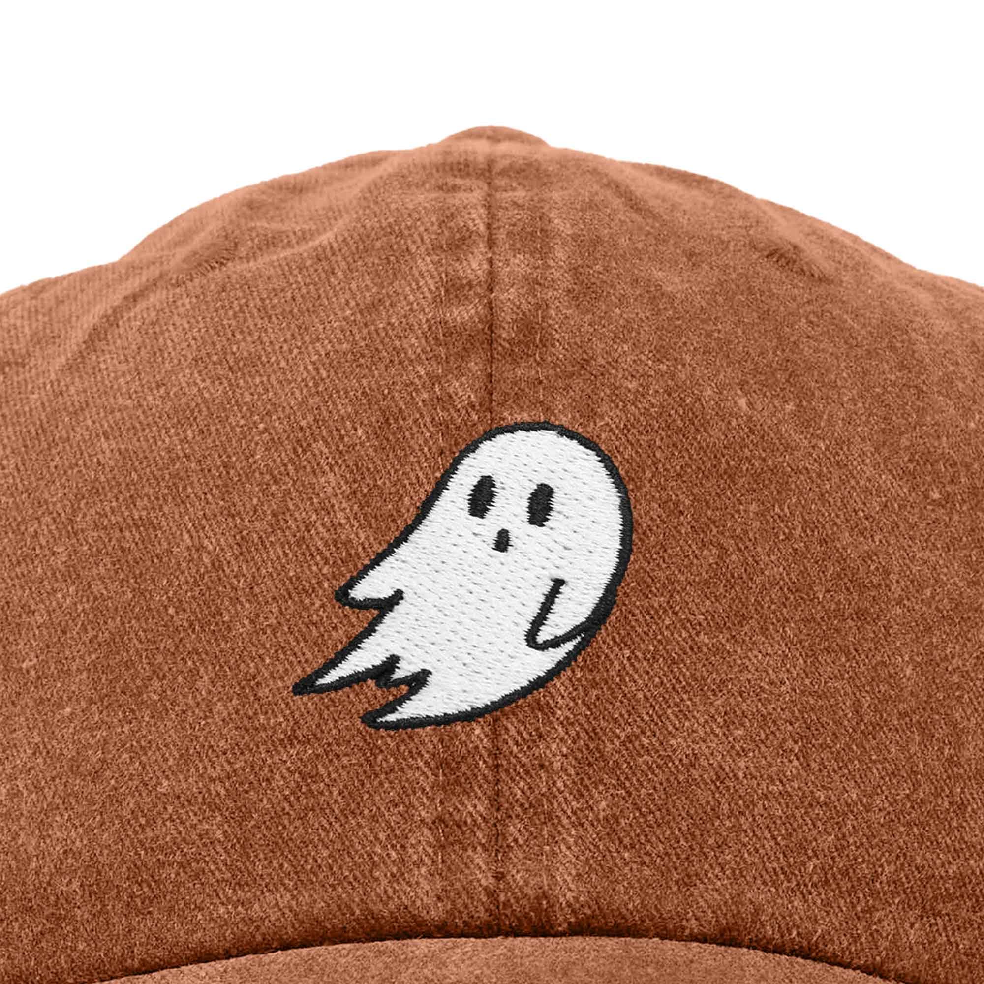 DALIX Ghost Embroidered Mens Womens Cotton Dad Hat Baseball Cap Adjustable in Washed Orange