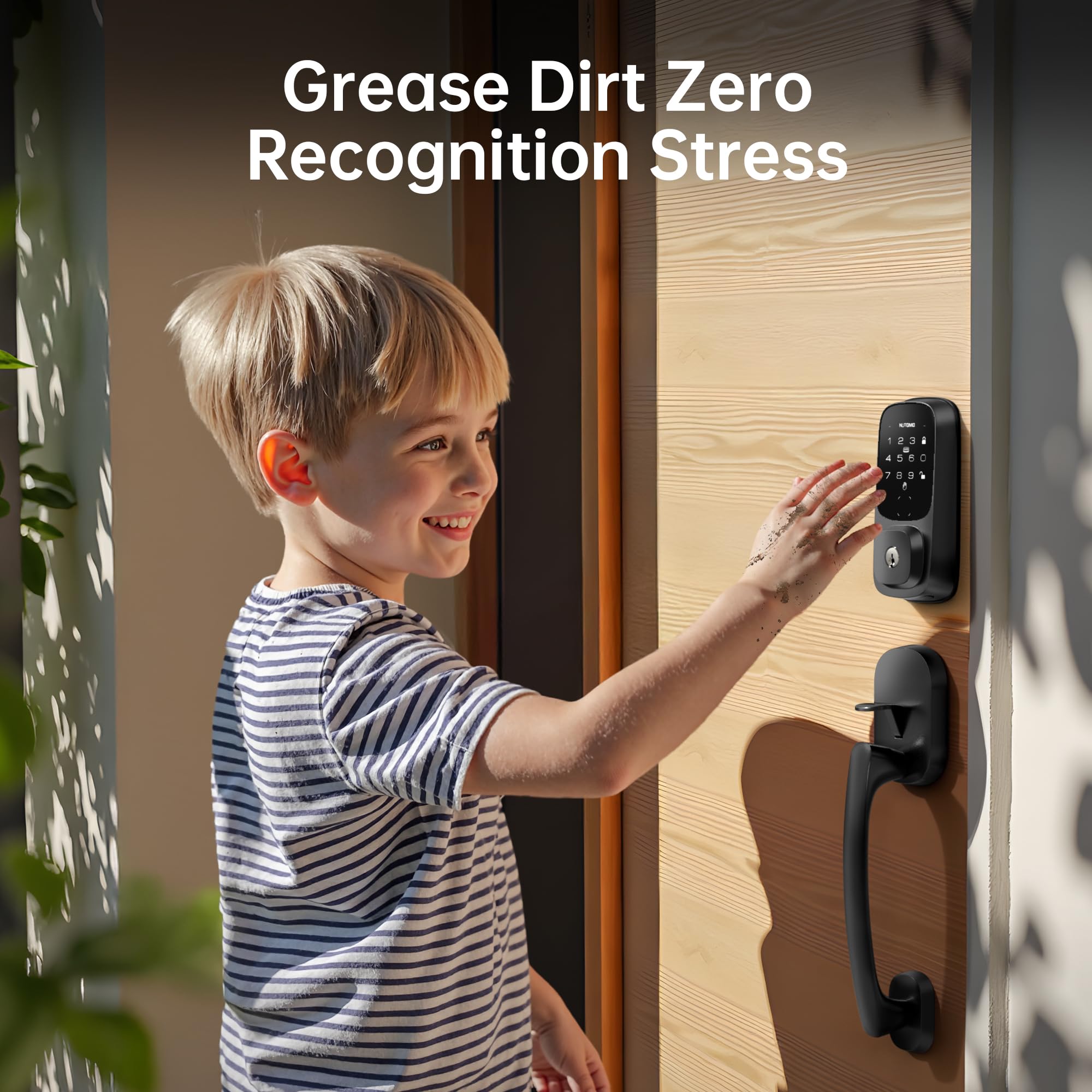 NUTOMO Palm Vein Serrure intelligente : serrures de porte d'entrée sans clé, clavier WiFi intégré, pêne dormant numérique électronique avec télécommande pour support à domicile, Alexa/batterie