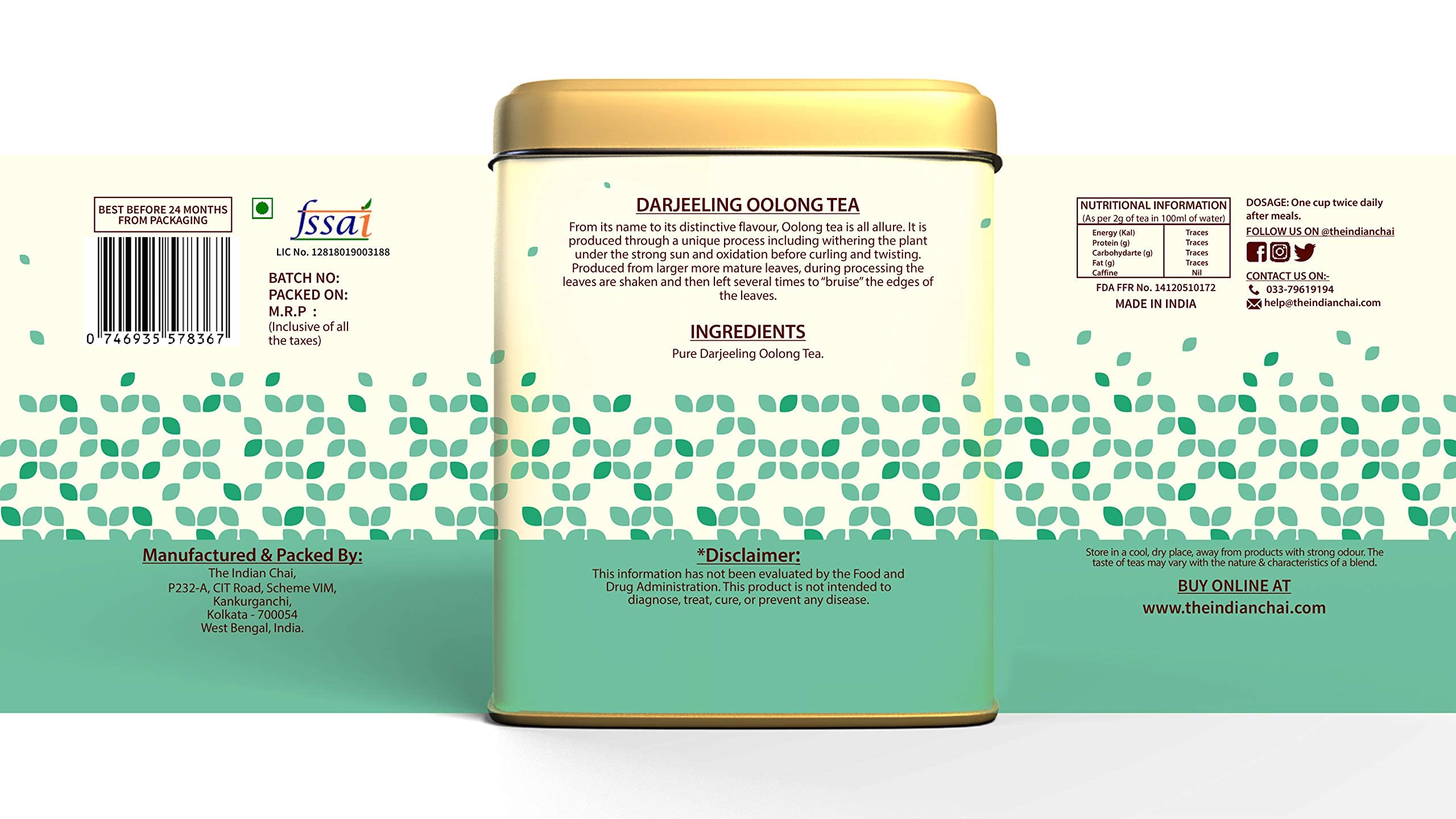 The Indian Chai – Darjeeling Oolong Tea 100g, Captivating Flavor, Rich Heritage, and Natural Refreshment for Tea Enthusiasts - Image 4 thumbnail