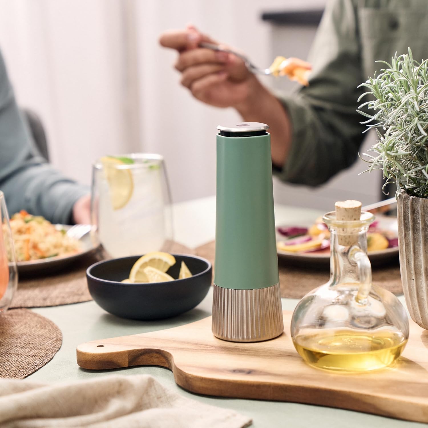 ZWILLING Spices Upside-Down Manual Spice Mill, Sage Green