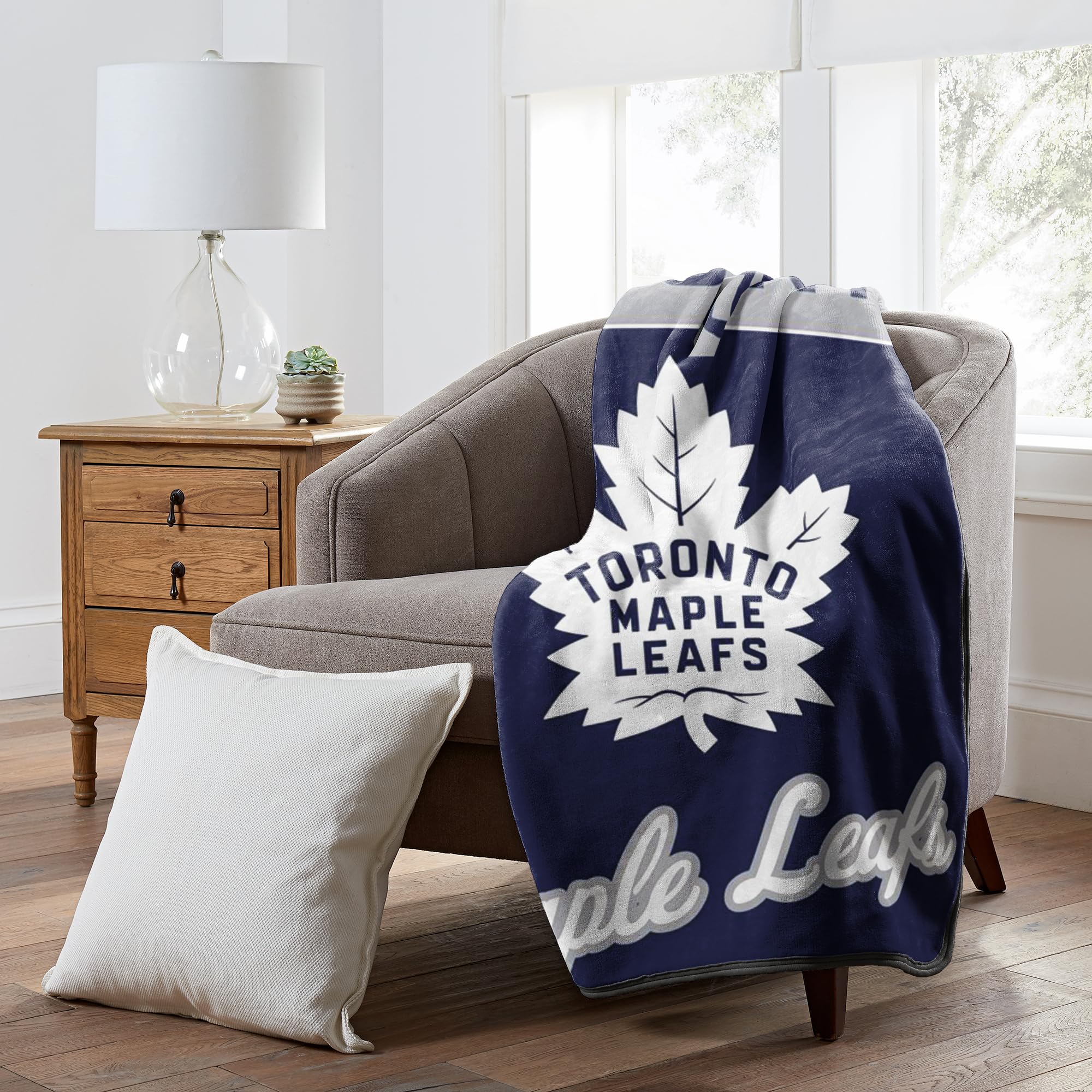 Northwest Officially Licensed Toronto Maple Leafs NHL Team Throw Blanket 46″×60″ – Licensed Microfiber Throw with Hockey Logos for Fans, Dorms, Game Day Couches & Fan Caves