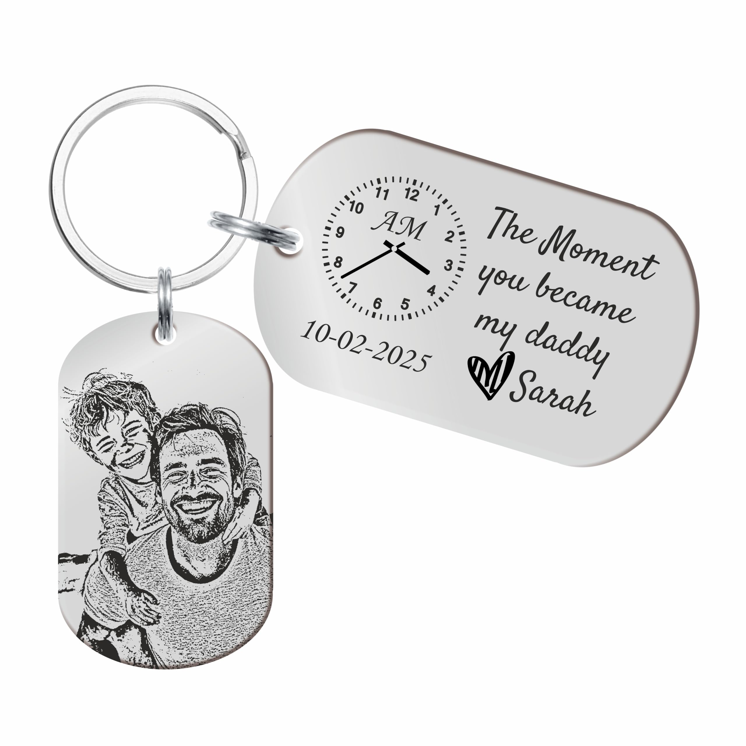 Personalised Daddy Photo Keyring - The Moment You Became My Daddy | Personalised New Born Baby Gift | First Father's Day Keyring New Dad Keychain Gift Personalised Gift Father's Day Gift-image-40
