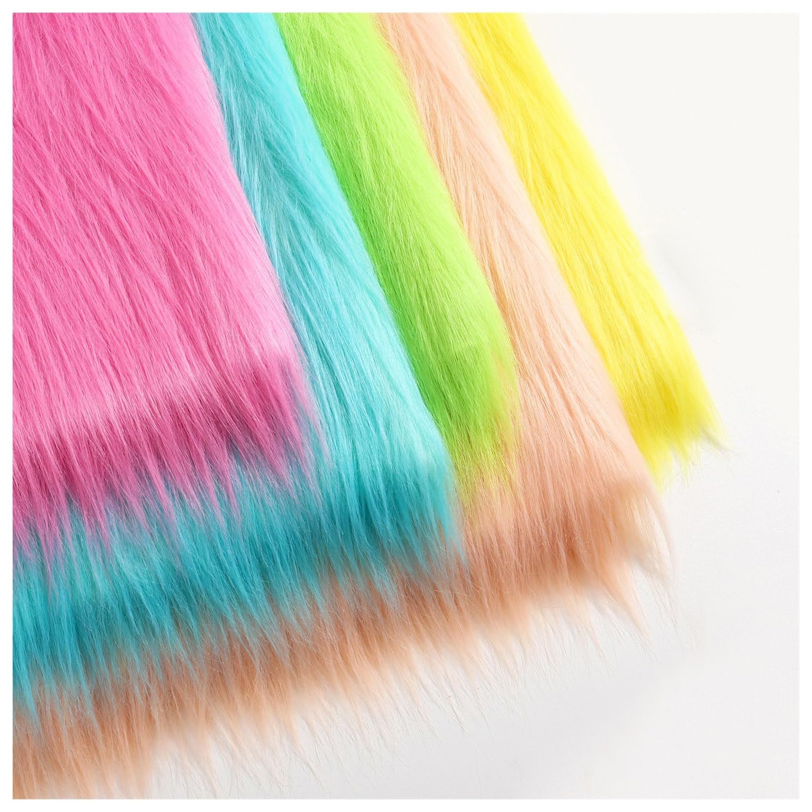 Shaggy Craft Fur DIY Fabric, 12cm Long Pile Faux Fur Fabric Long-haired Shaggy Fur Fabric Squares, for Fancy Dresses, Cosplay, Photo Prop, Backdrop, Rugs, Costumes, Home Decor, 50x50cm (Color : Pink