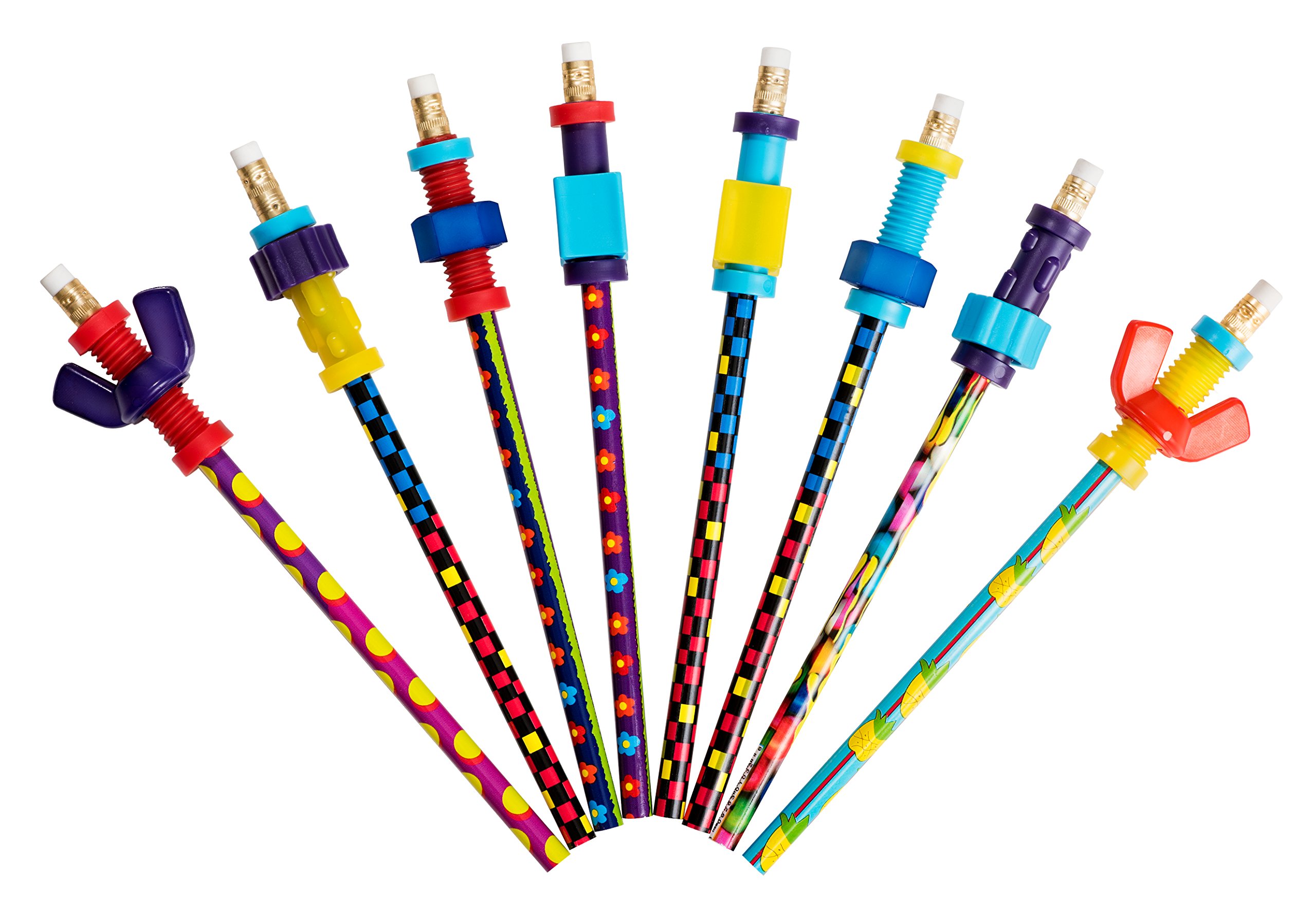 Nuts & Bolts Finger Pencil topper with pencil – 8 pack