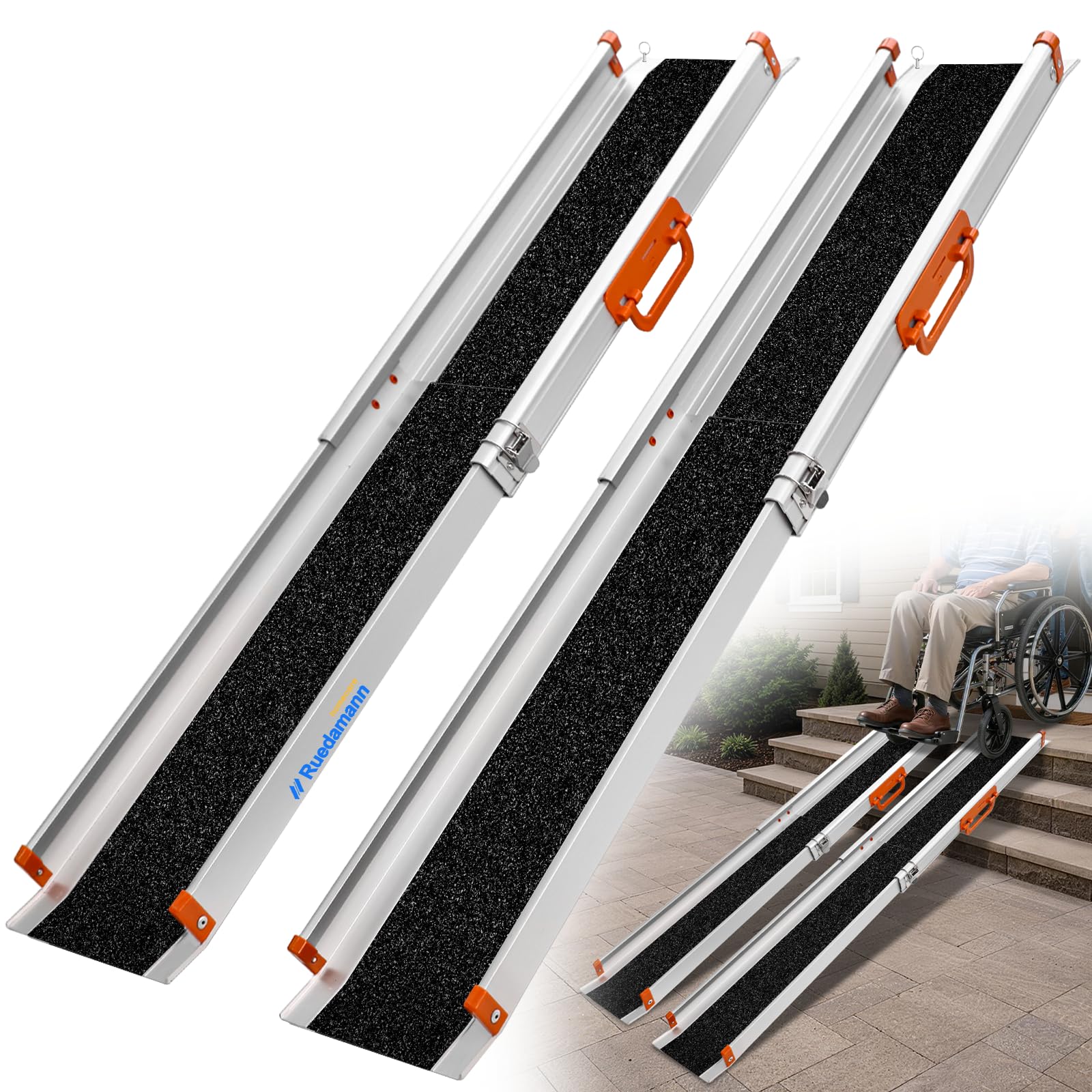 Amazon | Ruedamann スロープ 車椅子 長さ138-244cm 段差解消60cm 耐