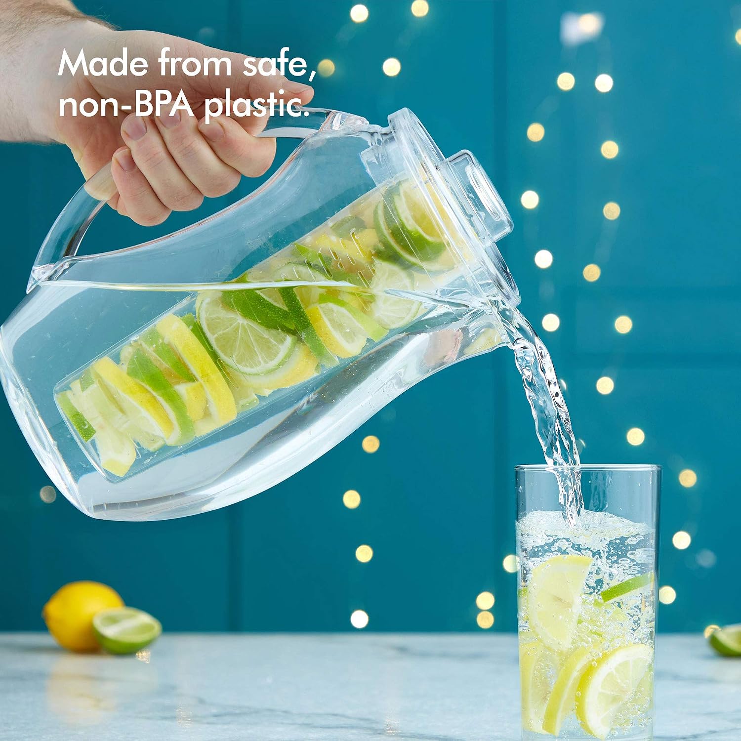 VonShef 2.7L Plastic Fruit Infusion Pitcher Jug. Infusion Core for Fruit Flavoured Water and Iced Drinks