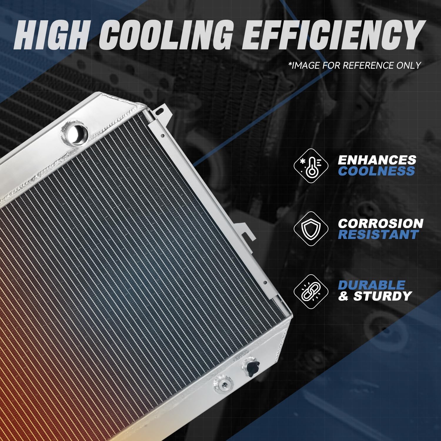 Auto Dynasty Radiator Compatible with 1968-1974 Dodge Charger Challenger Plymouth Satellite GTX Roadrunner Barracuda Belvedere 6.3L 7.0L 7.2L V8 MT, Full Aluminum 3-Row Cooling Radiator, Tri-Core