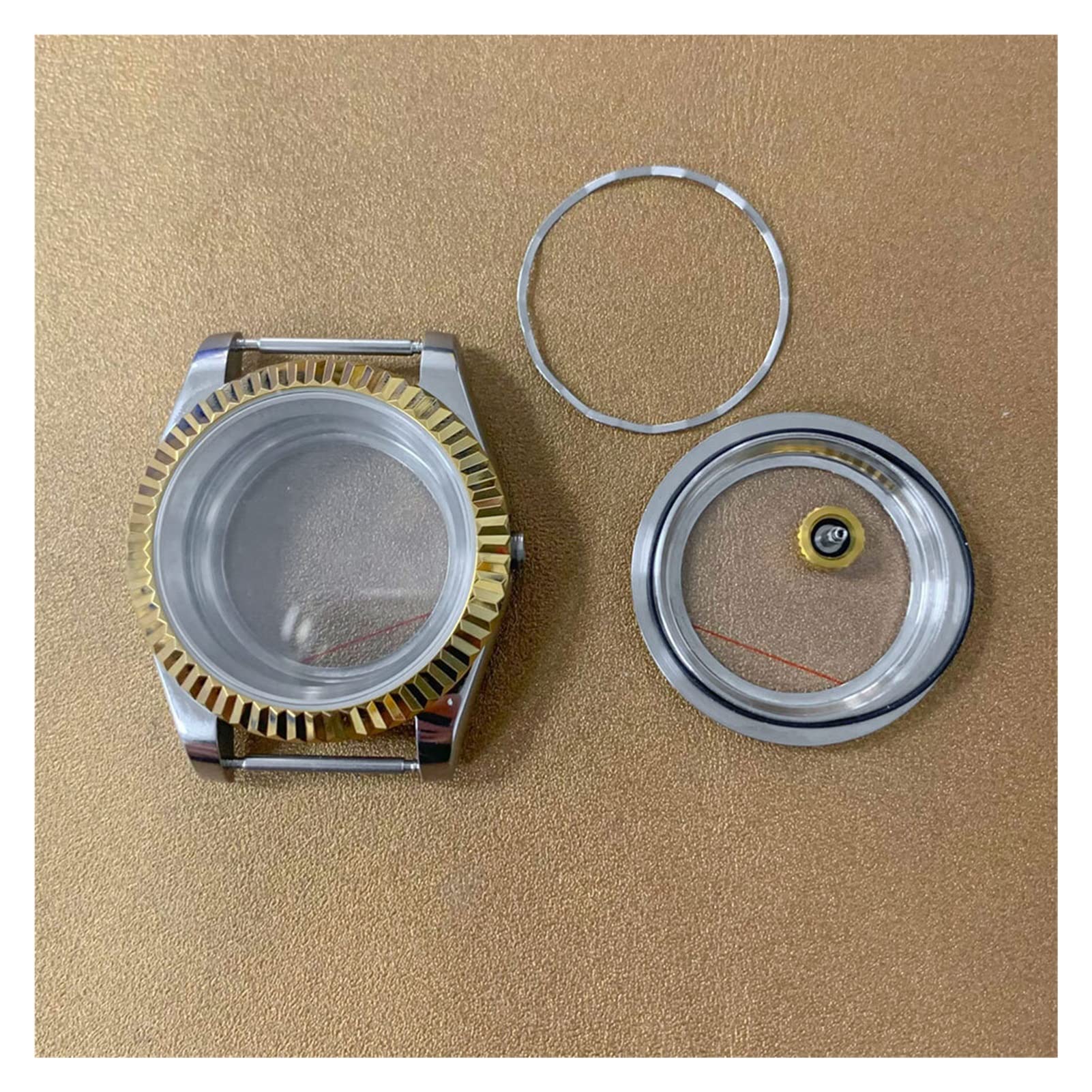 Caja PVD de 39 mm, Movimiento automático NH35/NH36, Acero Inoxidable, Cristal de Zafiro, Brazalete con Fondo