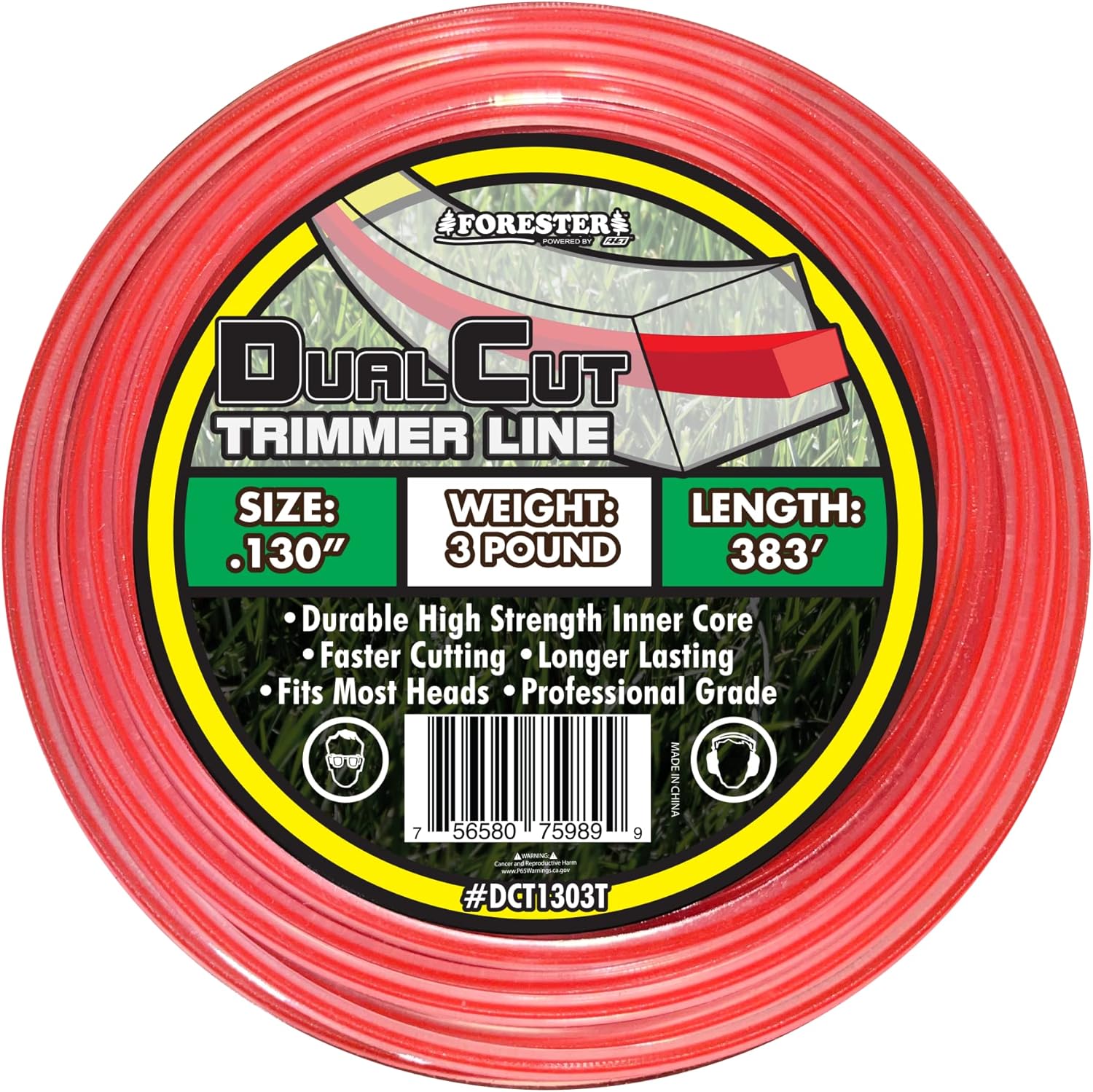 FORESTER Heavy Duty Trimmer Line – Dual Cut Weed Eater String Universal Trimmer String Fits Most Trimmers and Edgers Weedeater String Weed Eater Spool Weed Wacker Attachments