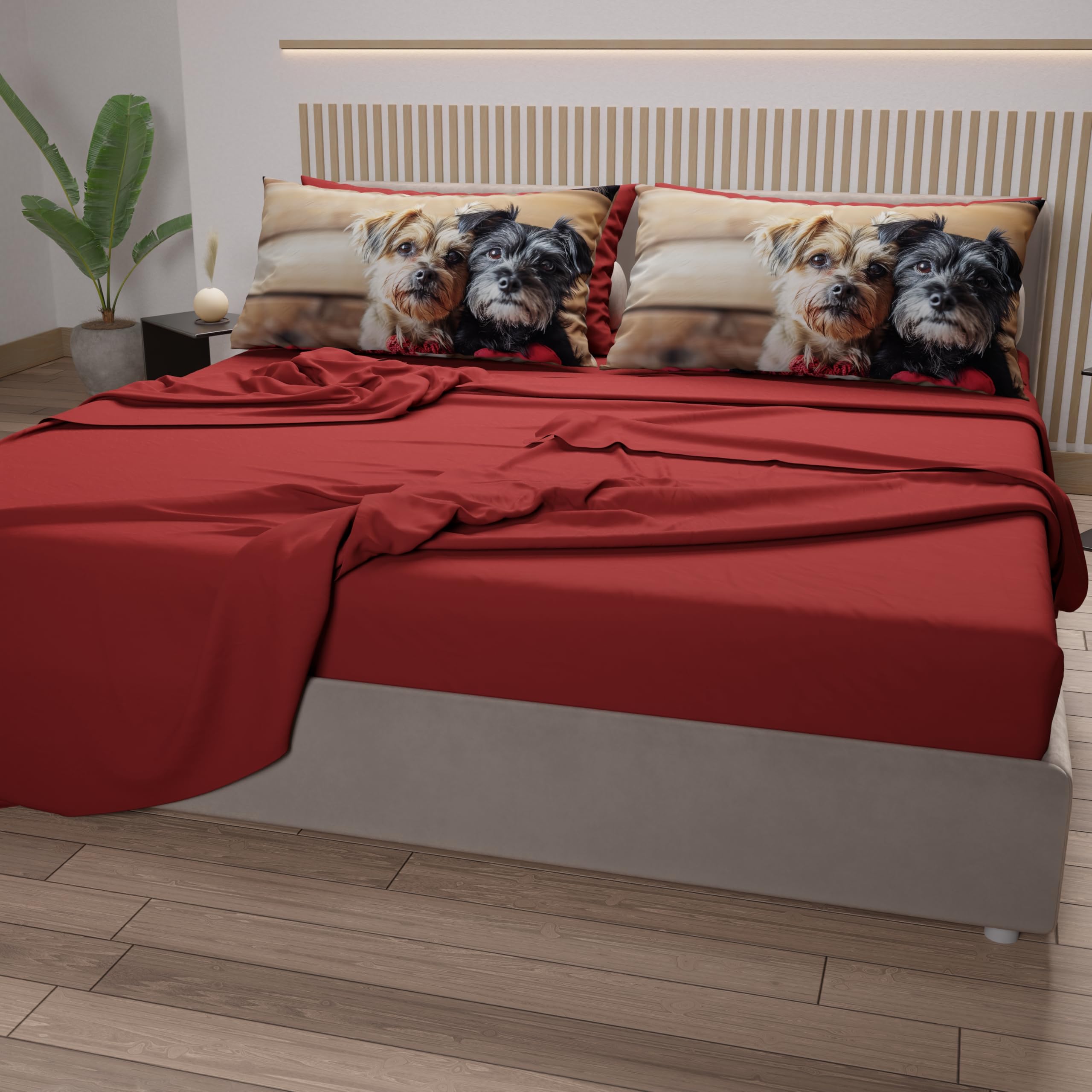 PETTI Artigiani Italiani, Animal Bed Linen with Dogs in Cotton with Pillowcases in Digital Print, Single Bed Sheet - Image 3