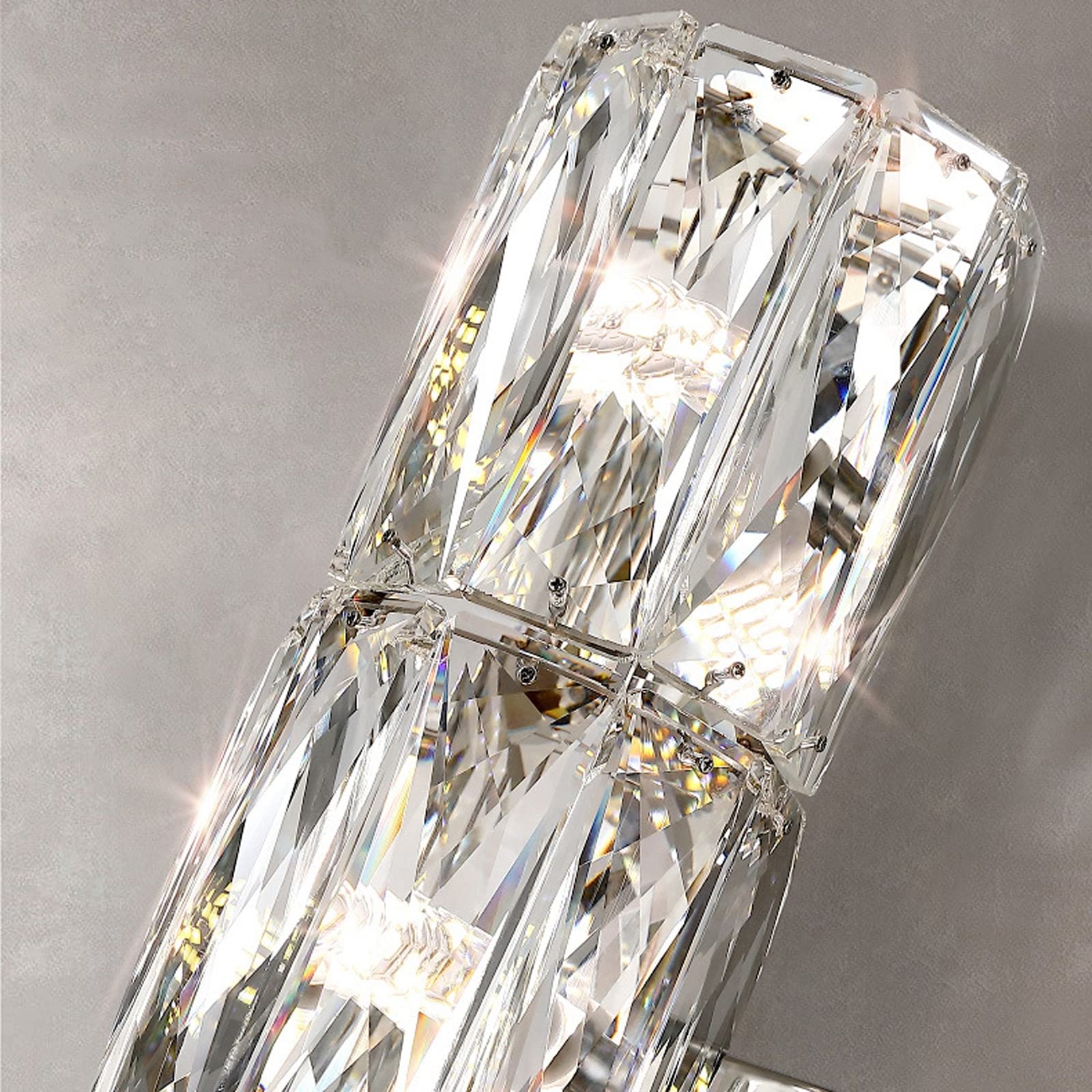 Lampadario Da Parete In Cristallo Di Vetro, Design Moderno Cromato, Per Soggiorno E Corridoio - Lampada A Proiettore