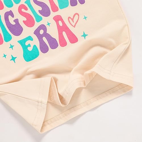Miniatura 7 de Camiseta de algodón para hermanas grandes para niñas pequeñas, camisetas de manga corta, trajes de anuncio para bebés