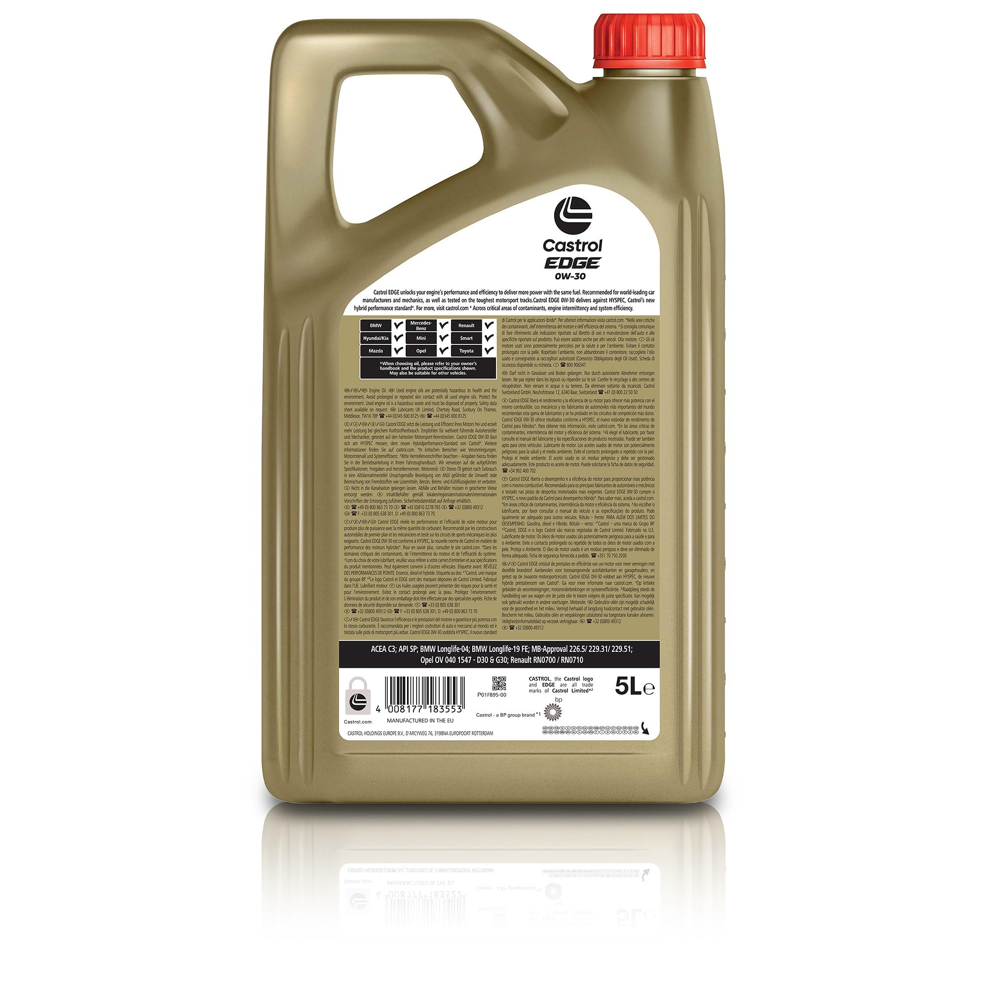 MANN-FILTER Inspektionspaket Filterset 1x Ölfilter, 1x Kraftstofffilter, 1x Luftfilter, 1x Innenraumfilter, 1x Motoröl 5W-30 EDGE FLUID TITANIUM 6l Kompatibel mit BMW 3er (E90)(E91)