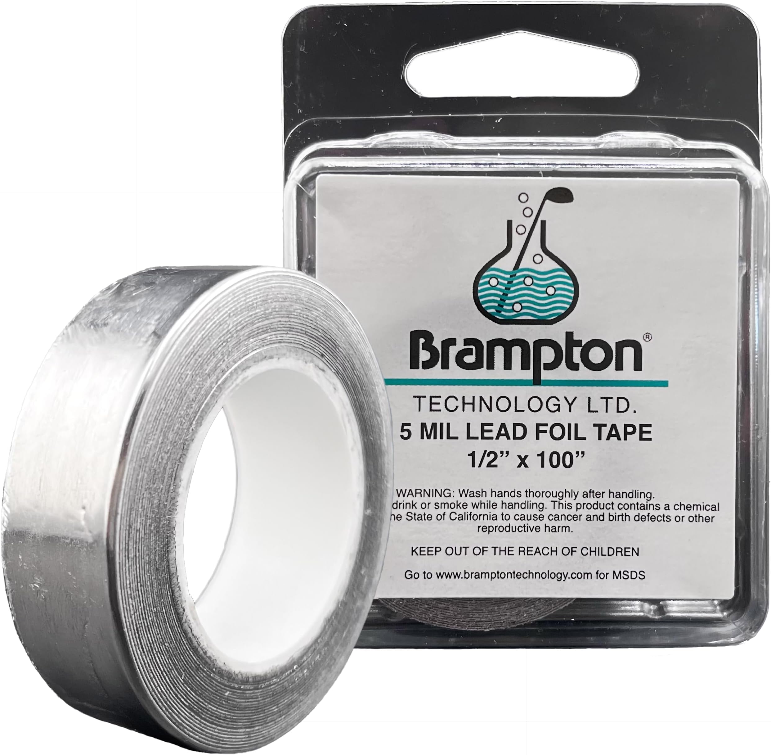 Brampton Golf Lead Tape 1/2” x 100” (5 mil) - Easy to Cut and Apply - Stays on in All Weather - Adjust Swing Weight and Feel - for Golf Clubs, Golf Heads, Pickleball, Tennis, and Fishing