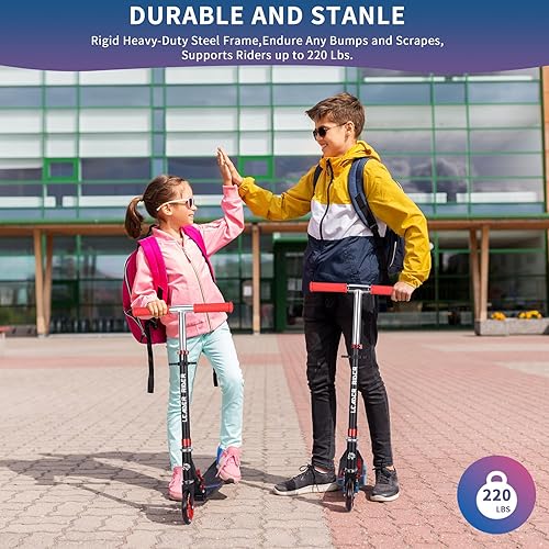 Miniatura 7 de Kick Scooter - Collapsible Portable Kids Push Scooter - Lightweight Folding Design with High Visibility RGB Light Up LEDs on Stem, Wheels, and Deck