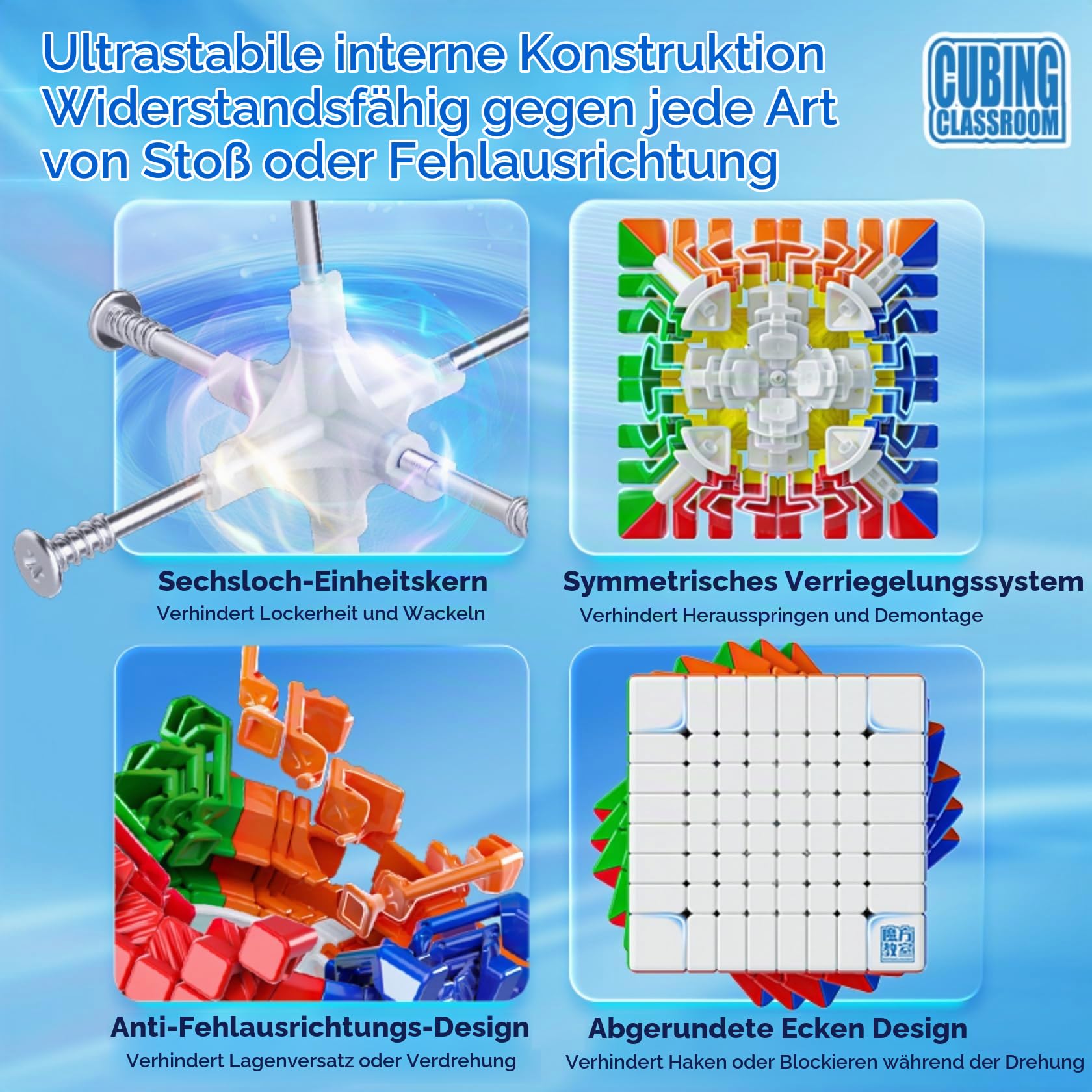 Meilong 8x8 V3 Speed Cube 65.5mm Toys for Kids Stickerless meilong 8x8x8 V3 Magic Puzzle Cube