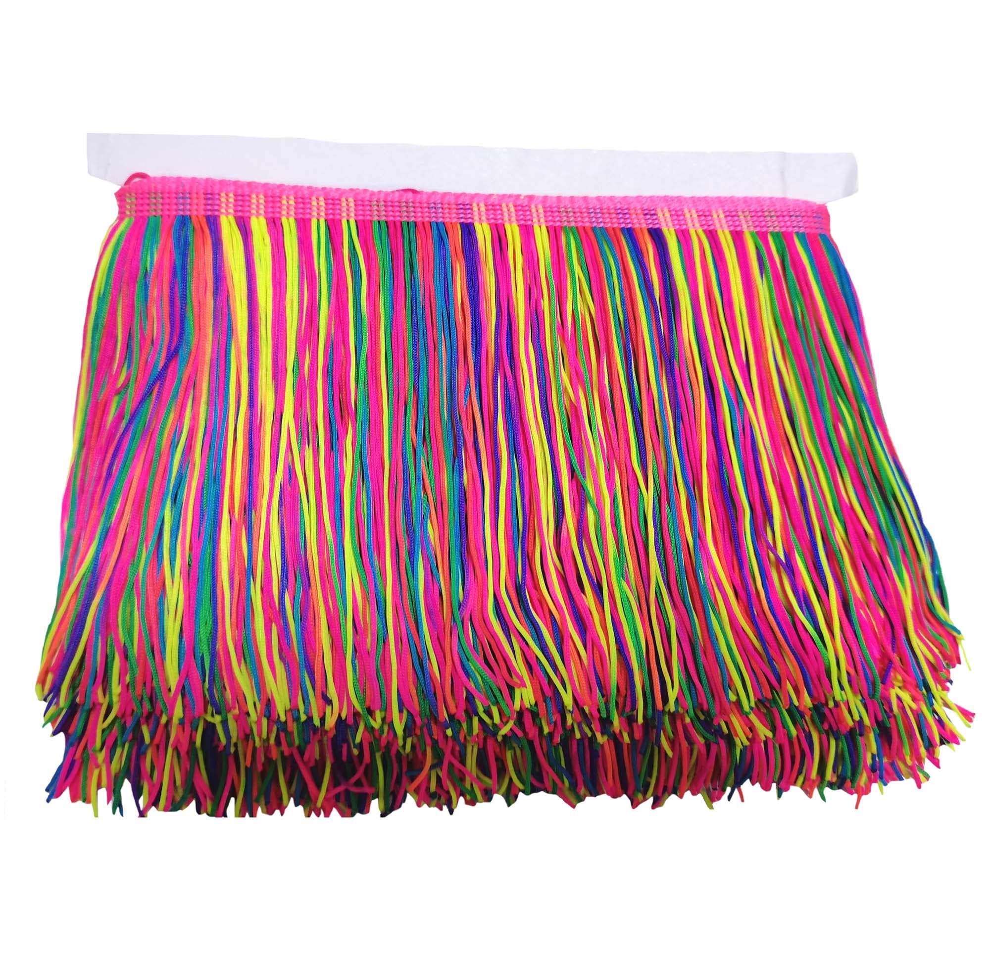 Lauthen.S 10 yardas de 6 pulgadas con flecos, borde de costura con borlas, para manualidades, decoración latina, para lámpara de vestir (6 pulgadas x 10 yardas, arco iris)