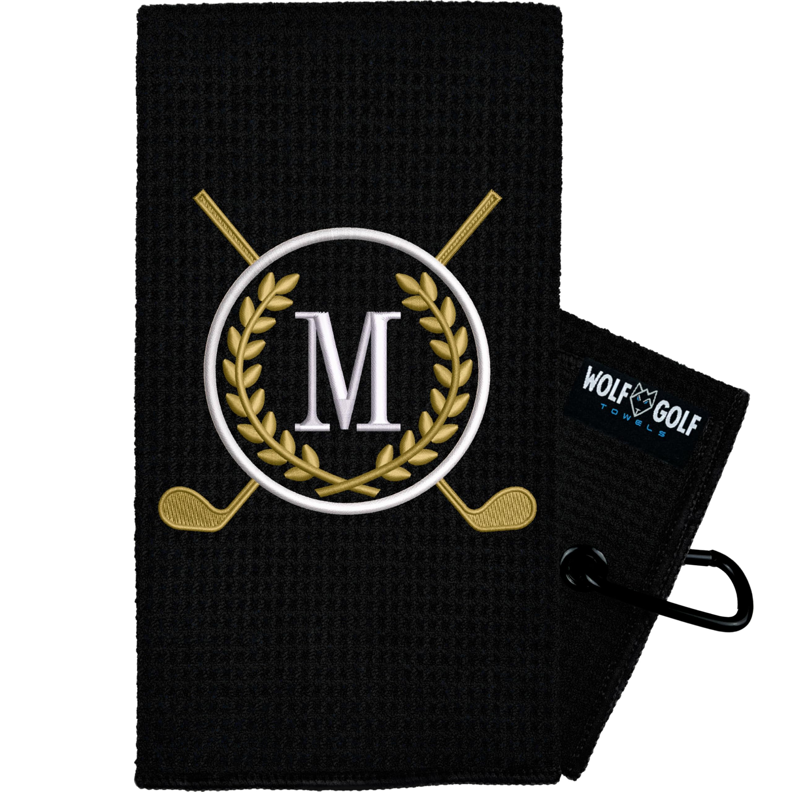 Wolf Golf Towels Monogrammed Personalized Golf Towel Custom Golf Towels for Golf Bags for Men or Women