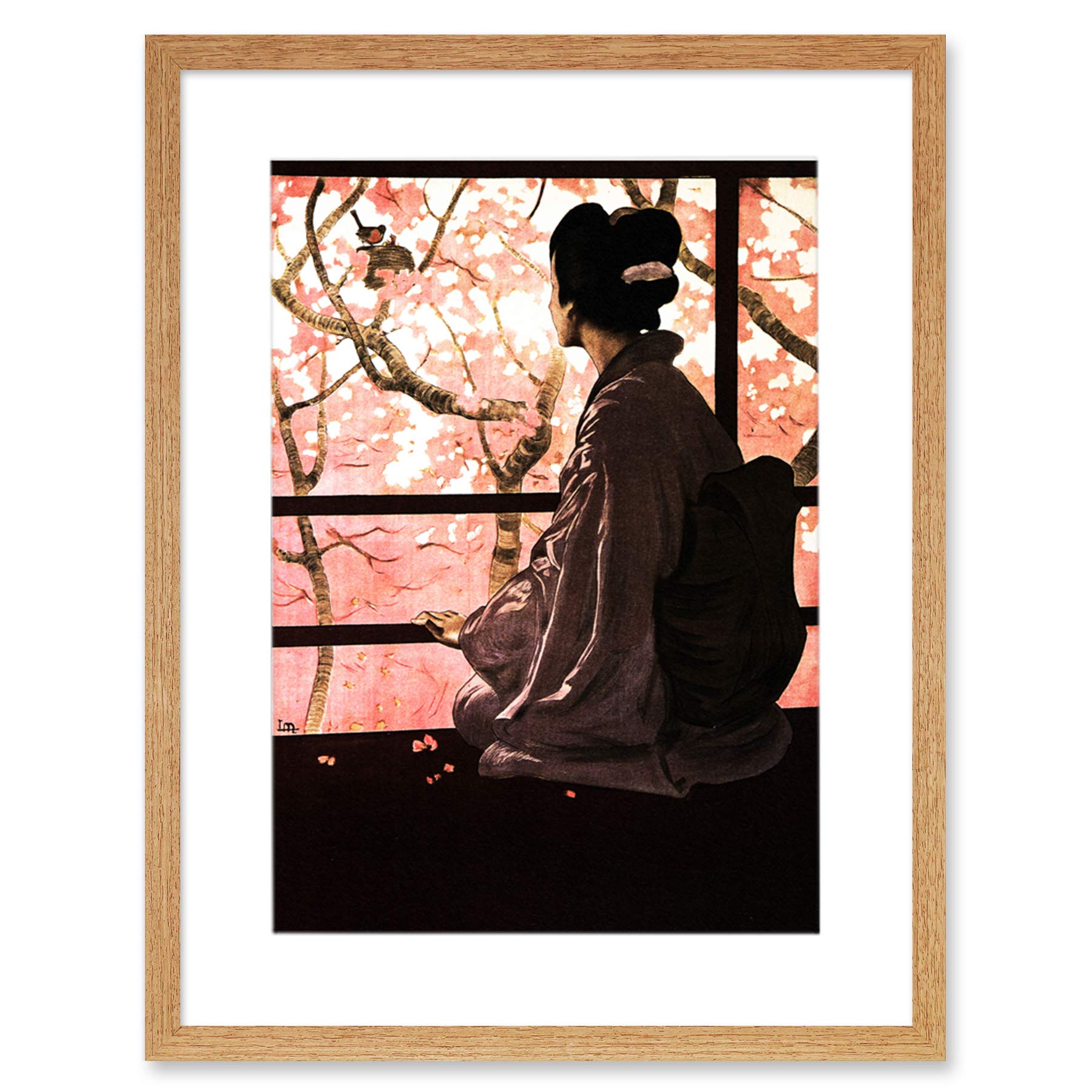 Wee Blue Coo Opera Madame Butterfly Japanese Artwork Framed Wall Art Print 12X16 Inch