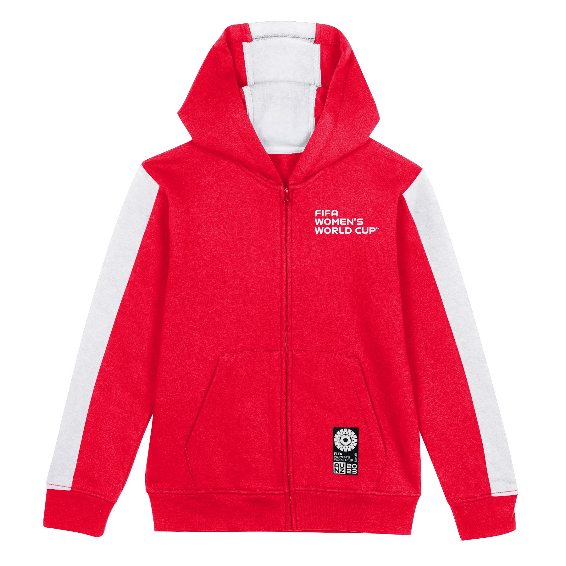 FIFA Official 2023 Women's Football World Cup Youth Team Zipped Hoodie, Denmark, White, 10-12 years