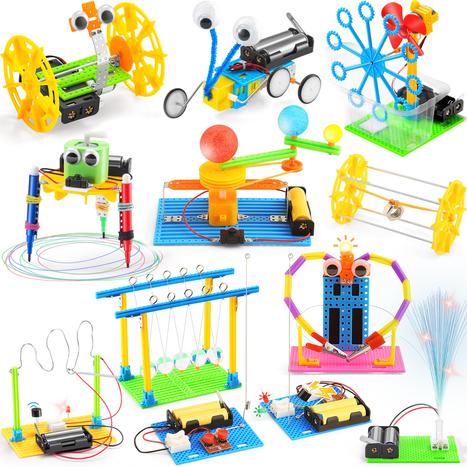 STEM Science Kit For Kids 6-12 - 11-in-1 Robotics & Engineering Projects With Electric Circuits
