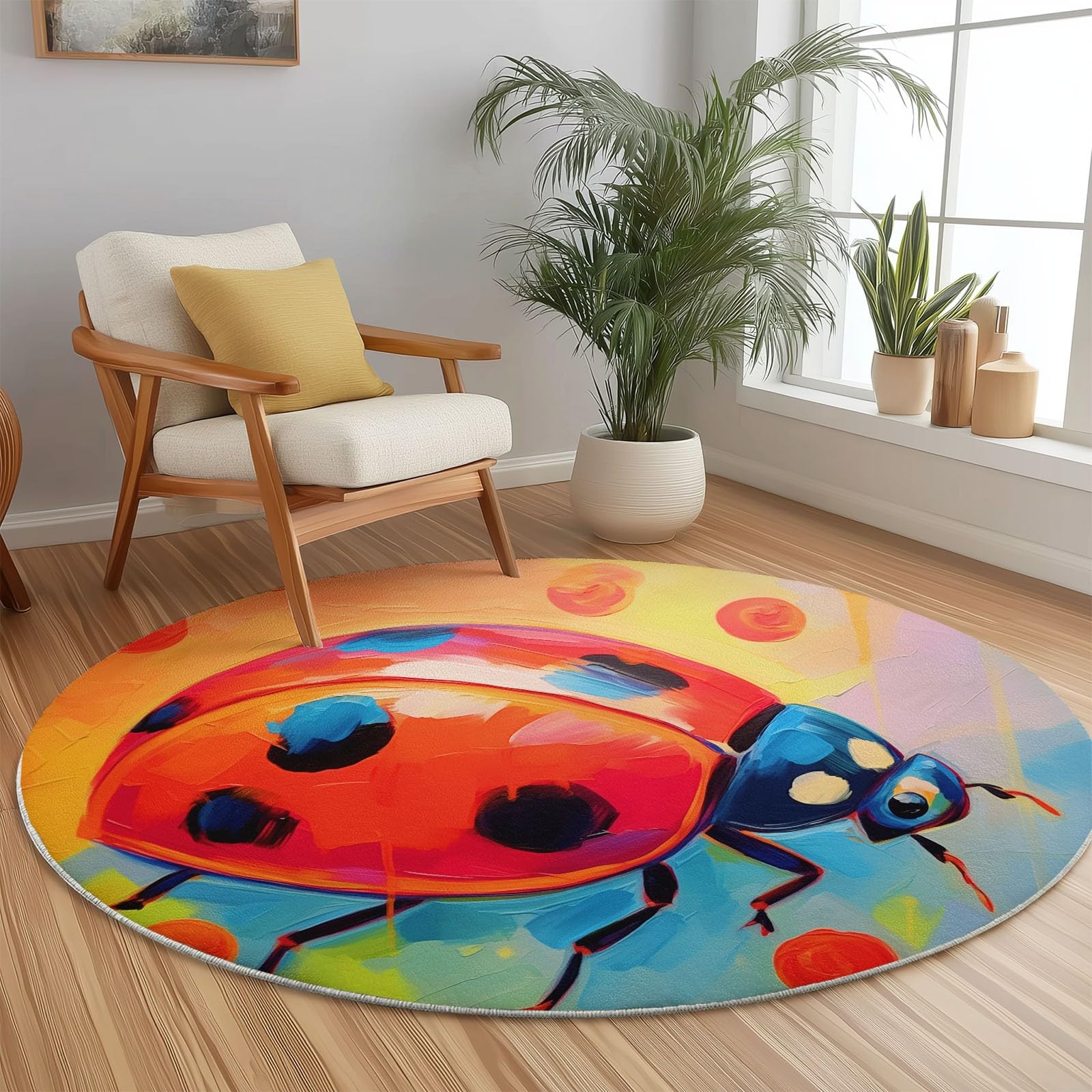 Tapis rond 120 cm anti slip pour éviter les glissades en salle de bain