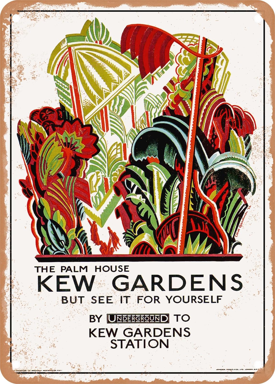 Miaomansenstore Metal Sign - 1926 The Palm House Kew Gardens Vintage Ad Home Decor