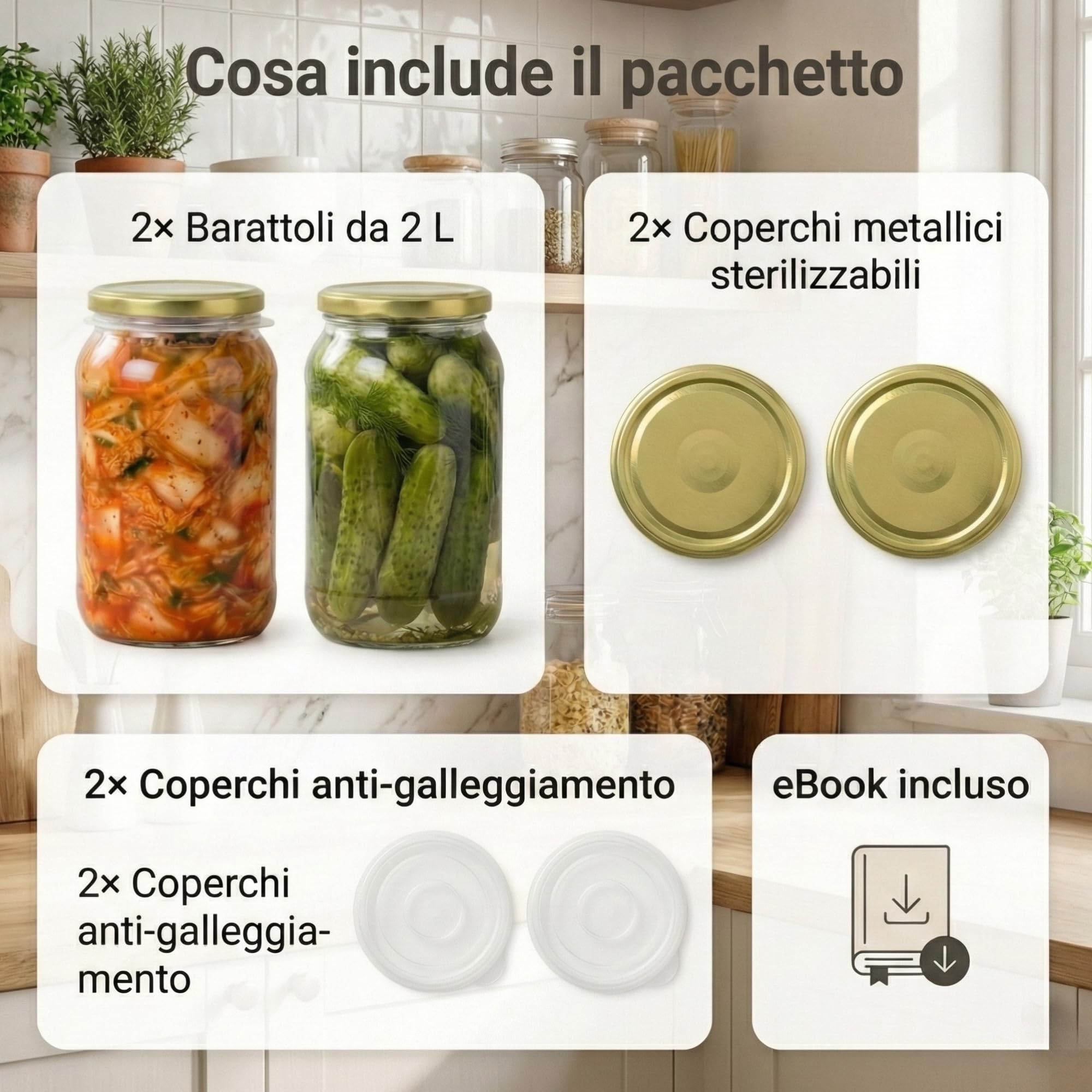 Kitchentoolz Barattolo A Bocca Larga Da 9 Litri, Con Coperchio Ermetico