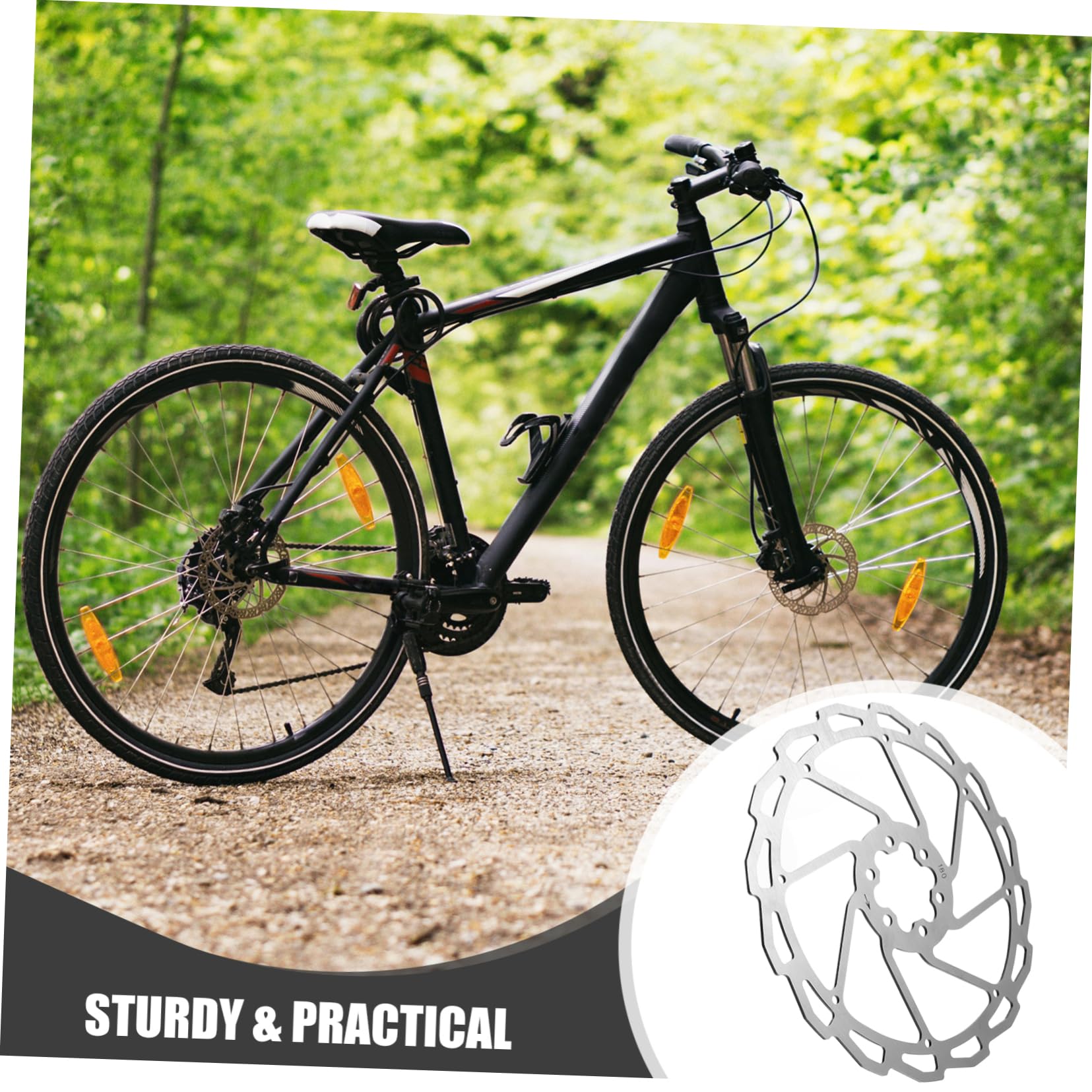 Yardwe 1 Set Sturdy Metal Disc Brake Discs 180mm Diameter Bike Parts Cycling Supply