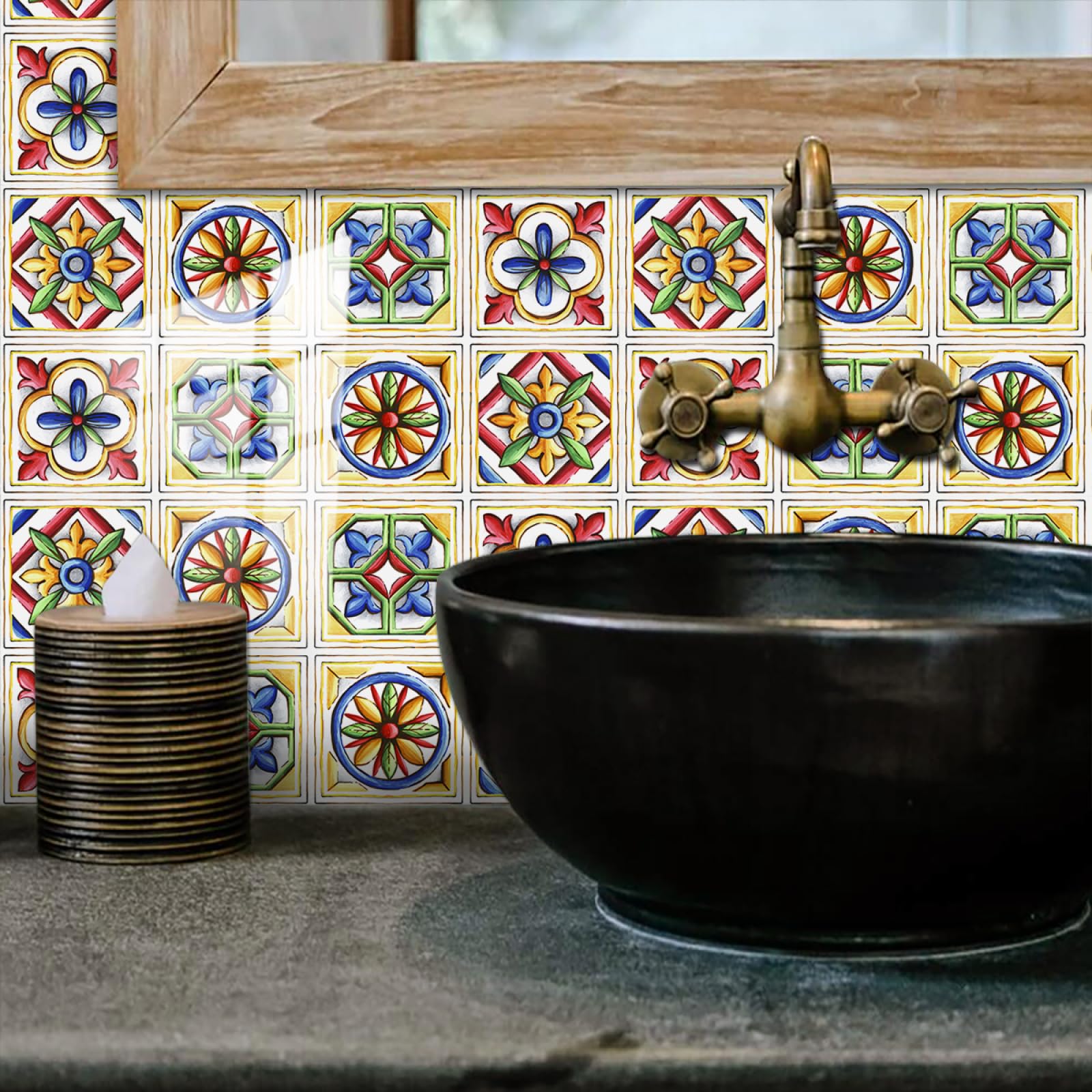 Naklejki na płytki z żółtymi i czerwonymi liśćmi, naklejki na płytki, podłogę, łazienkę, ściany, trwałe, wodoodporne i olejoodporne, zdejmowalne, 20 x 20 cm / 10 sztuk