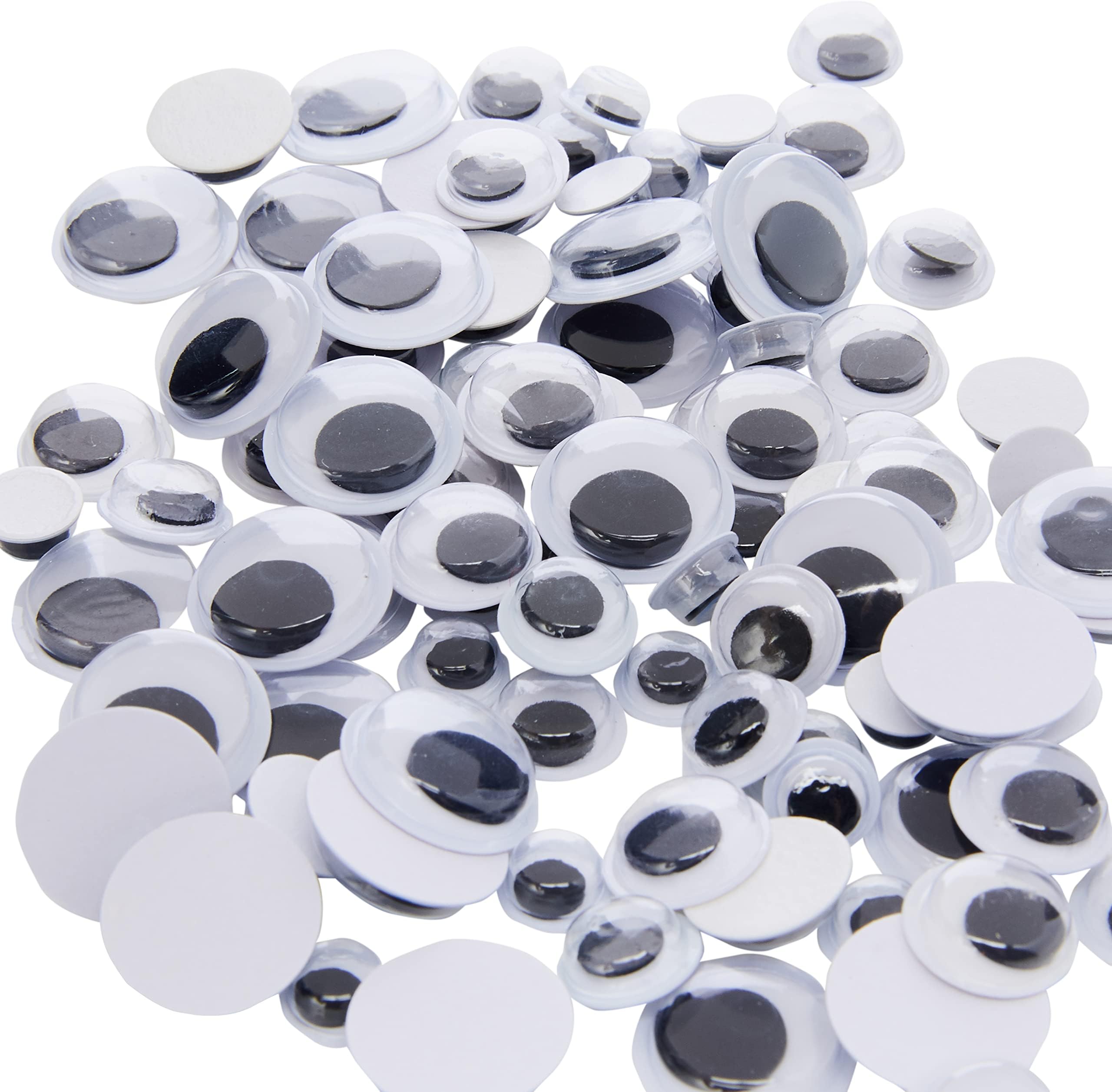 Creation Station 100 Peel & Stick Wiggle Eyes, Black, Assorted Sizes