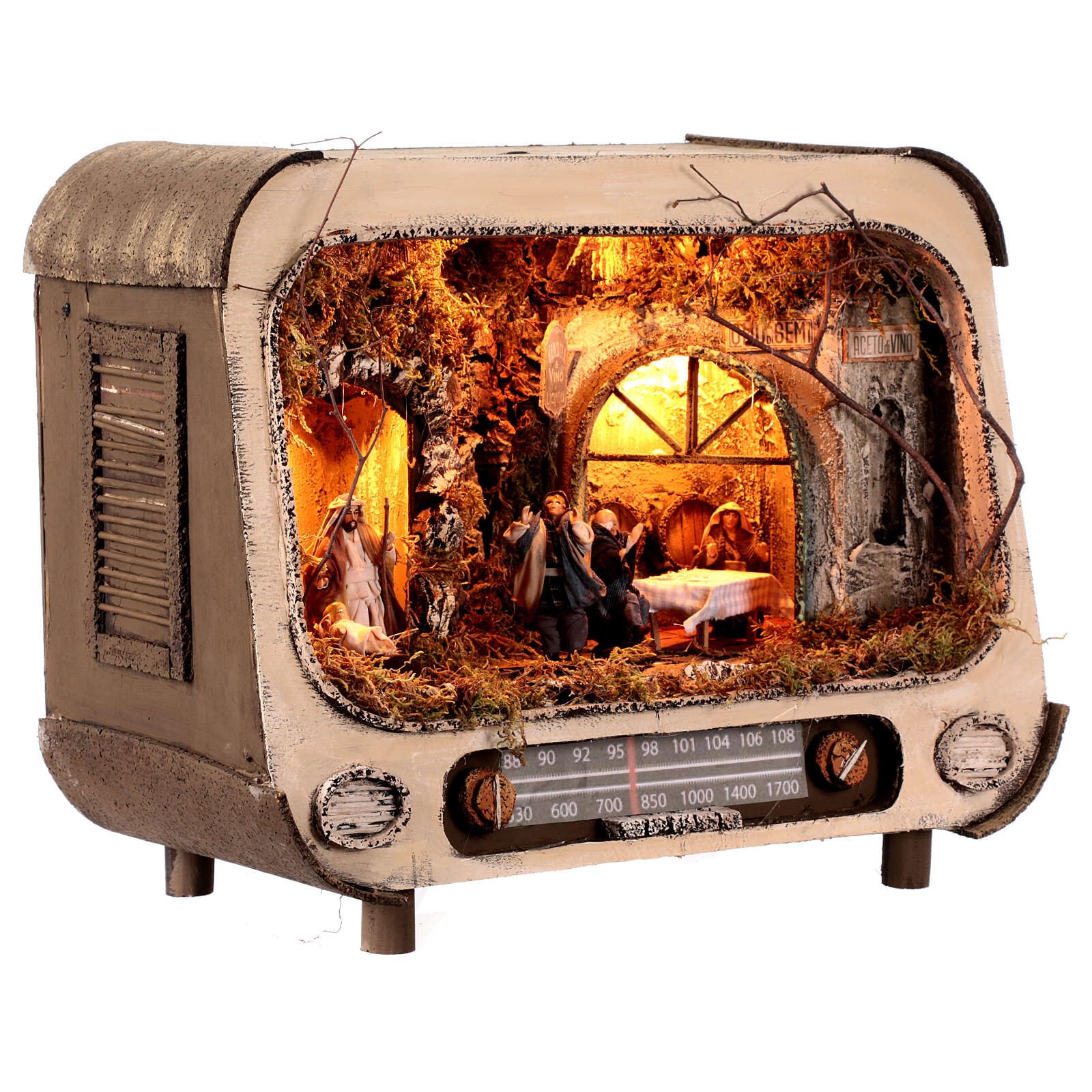 Holyart Presepe Napoletano: Radio presepe napoletano 8 cm luce led 30x40x20 cm, Vuota