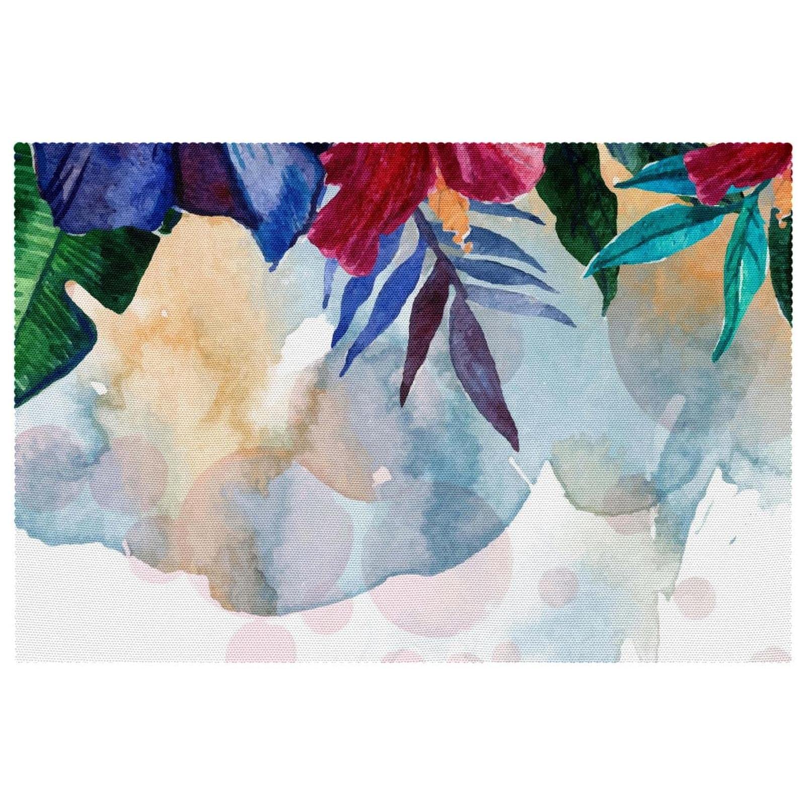 Set de table tropical lot de 6 pièces lavables pour salle à manger 30x45 cm