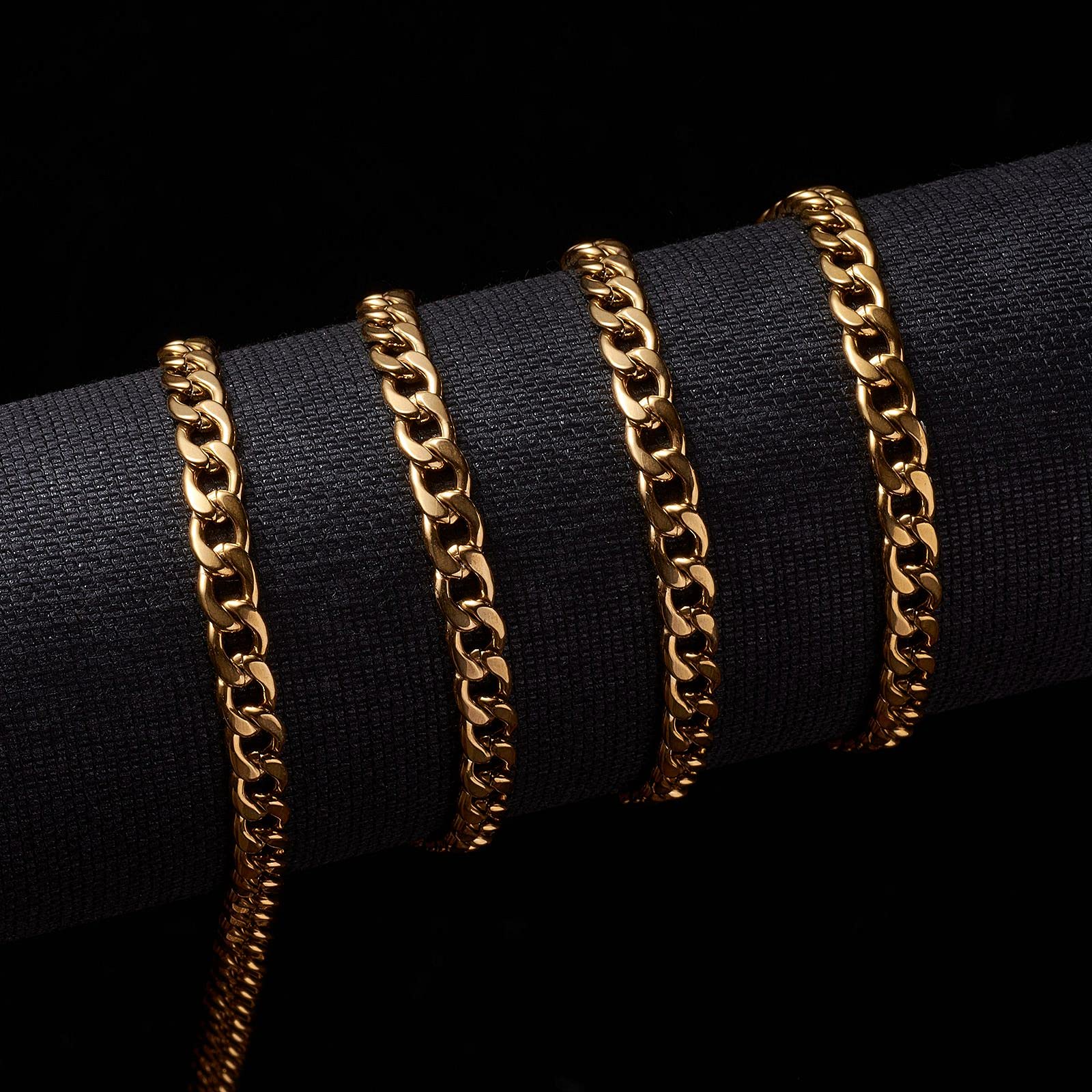 Cadenas de eslabones de acero inoxidable de 19 pies / rollo de eslabones dorados sin soldar, cadenas trenzadas de 9 x 6 mm para collares, accesorios de joyería, fabricación de bricolaje