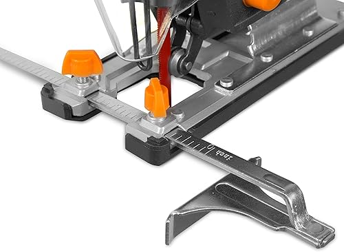 Miniatura 4 de WEN 33606 - Sierra de calar orbital de velocidad variable de 6.6 amperios con láser y luz LED, color negro, plateado