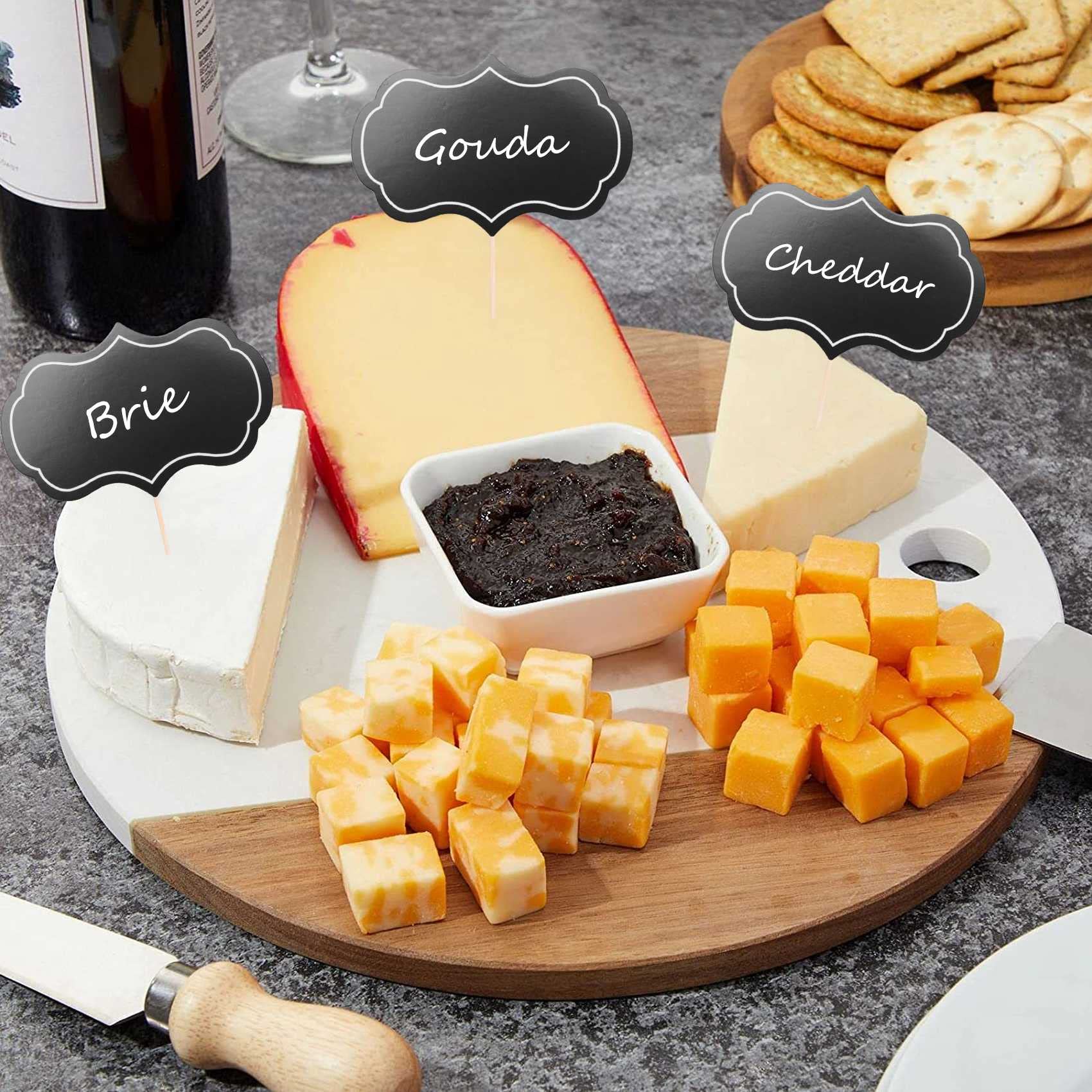 Etichette Per Buffet 48 Pezzi - Pennarelli Per Salumi E Formaggi, Nero, Personalizzabili - Foto 7