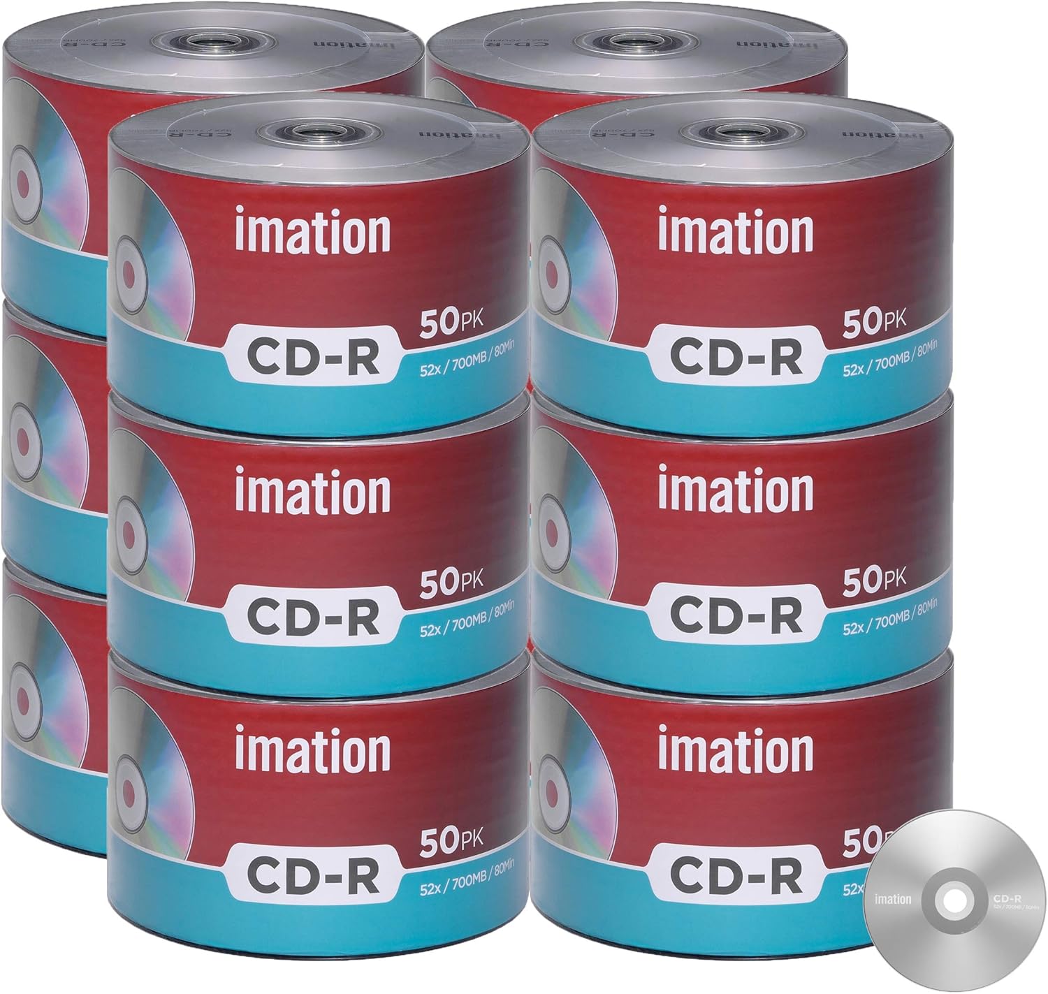 600 Pack Imation CD-R 52X 700MB/80Min Branded Logo Blank Media Recordable Data Disc