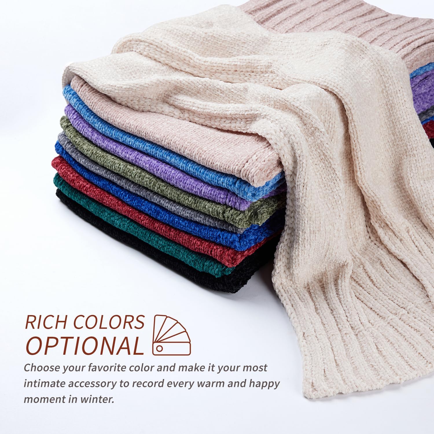 Fratres Winter Scarf Cold Weather Thick Warm Cable Knit Wraps Long Scarf for Women Fall Winter Shawl Wrap keeping warm - Image 5