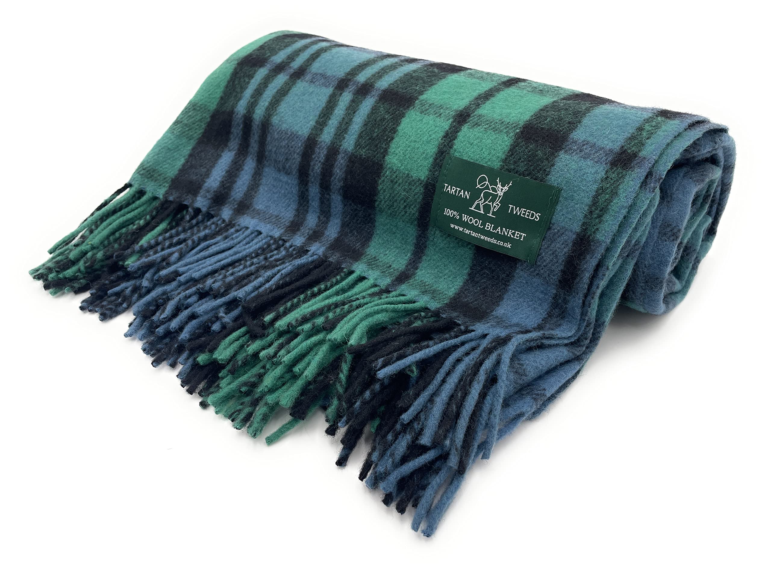 Large Wool Tartan Blanket, Fade Resistant, Bed, Cosy Sofa Throw (Campbell Ancient)