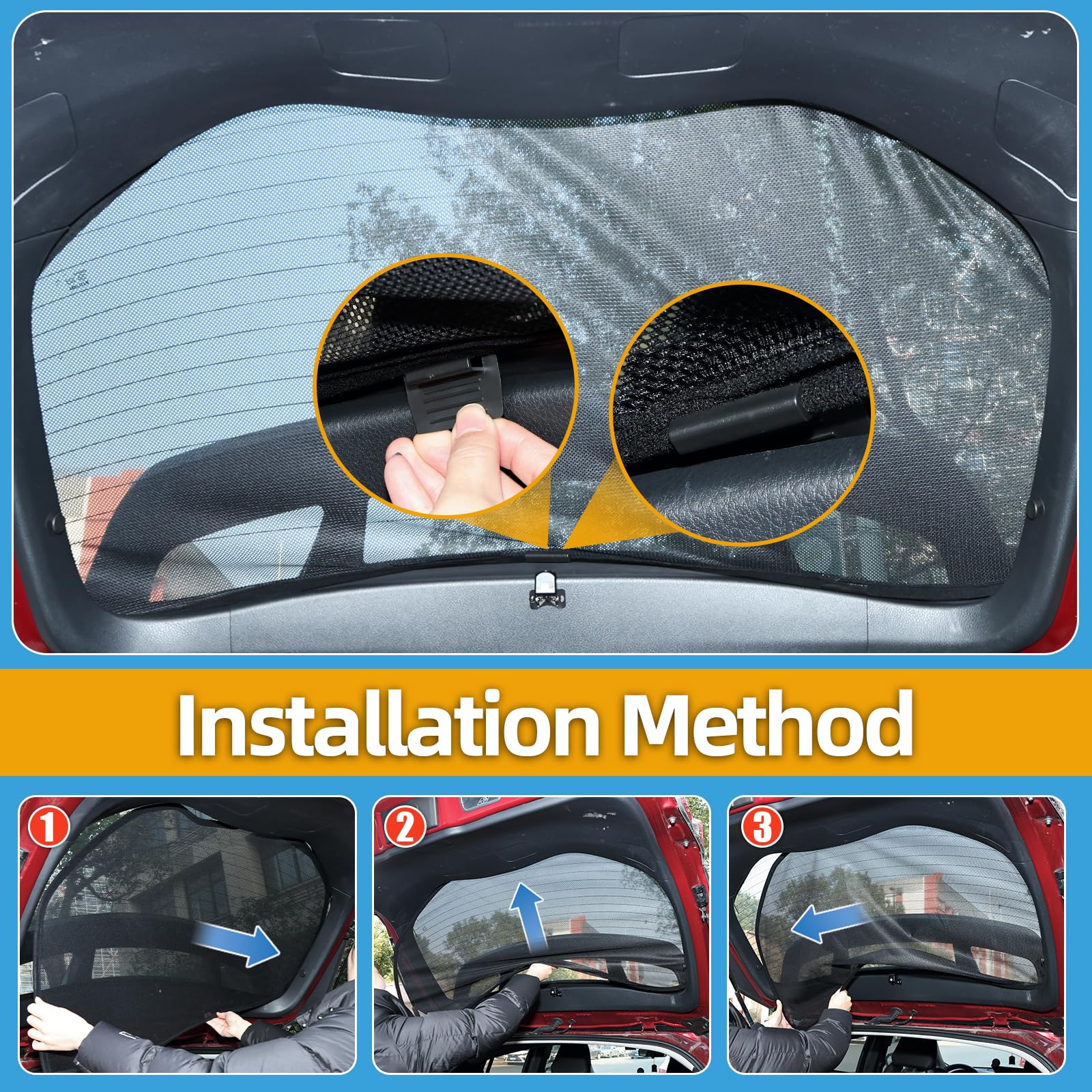 XCBYT Parasol Ventanas Traseras Coche para VW Golf 7 Variant 2013-2020, Visera Solar Plegable, Protección UV Trasera para Bebé, Malla, Privacidad, Diseño de Doble Uso