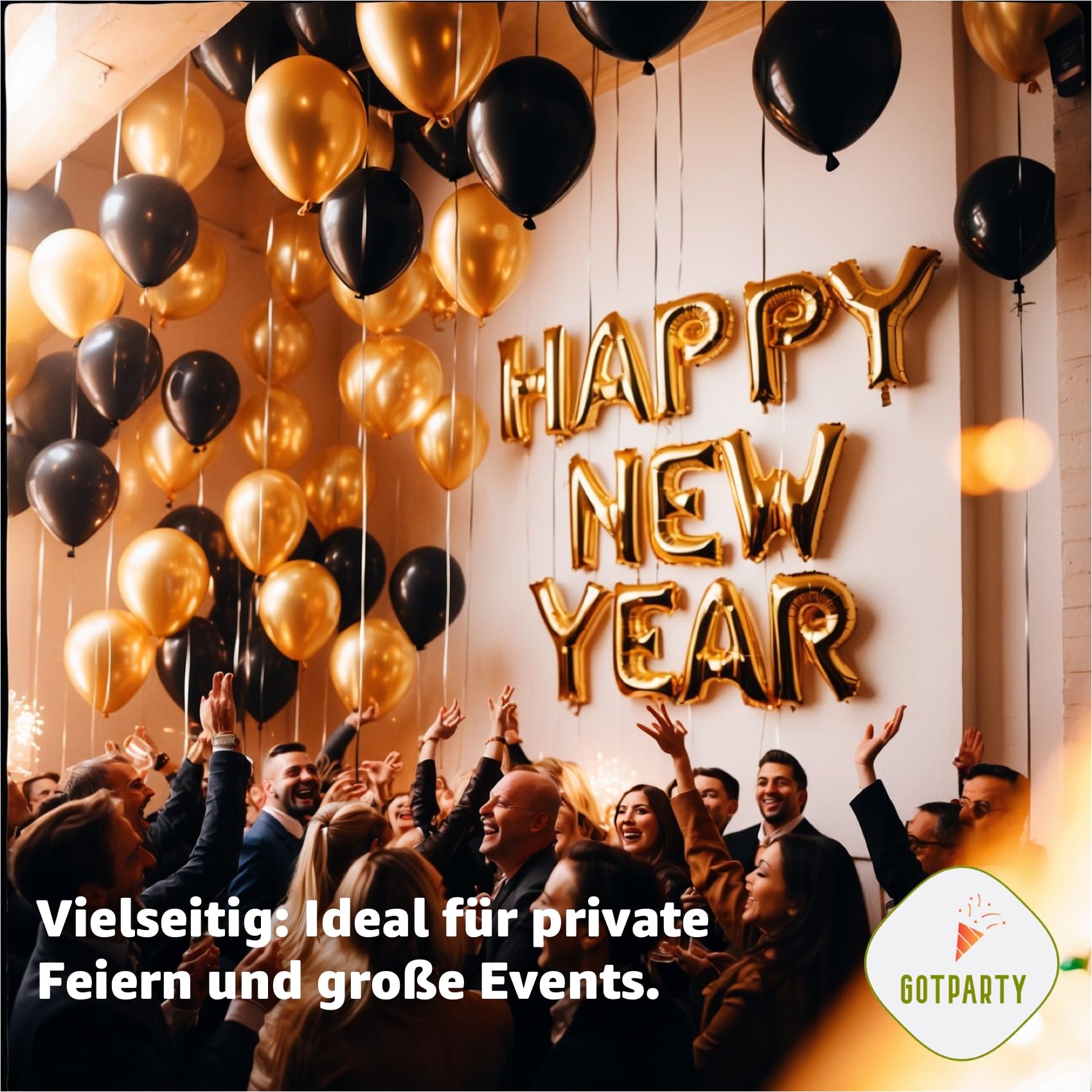 Silvester Deko XXL Set 2026 – Mit über 50 Teilen: Happy New Year Ballon, Luftschlangen, Konfetti Uvm.